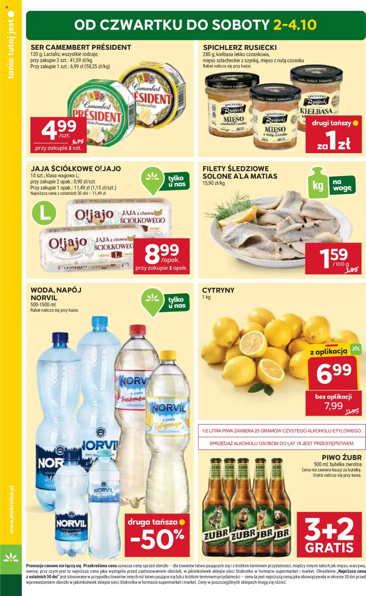Stokrotka Gazetka - Market od 02.10.2025 | Strona: 2 | Produkty: Piwo żubr, Kiełbasa, Mięso, Piwo