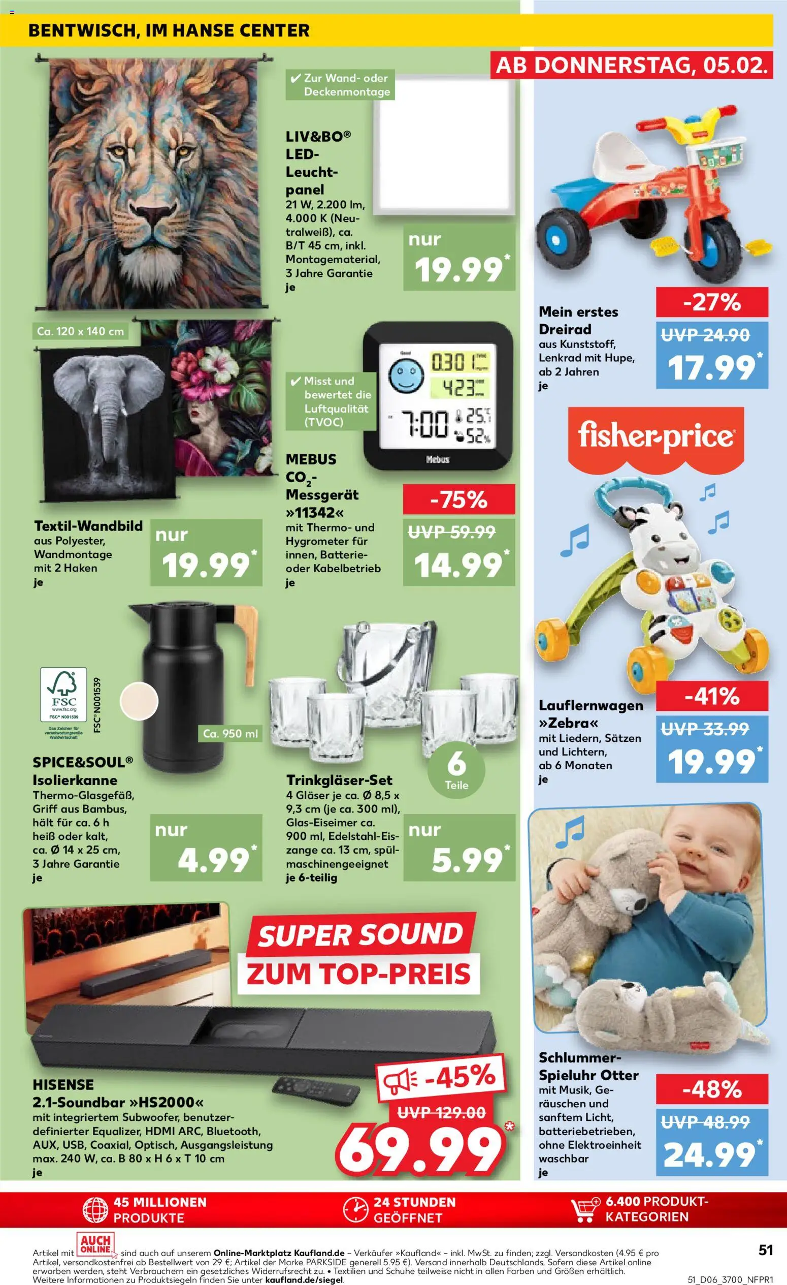 Kaufland prospekt Rostock	 – gültig ab 05.02.2026 | Seite: 51 | Produkte: Hisense, Batterie, Soundbar