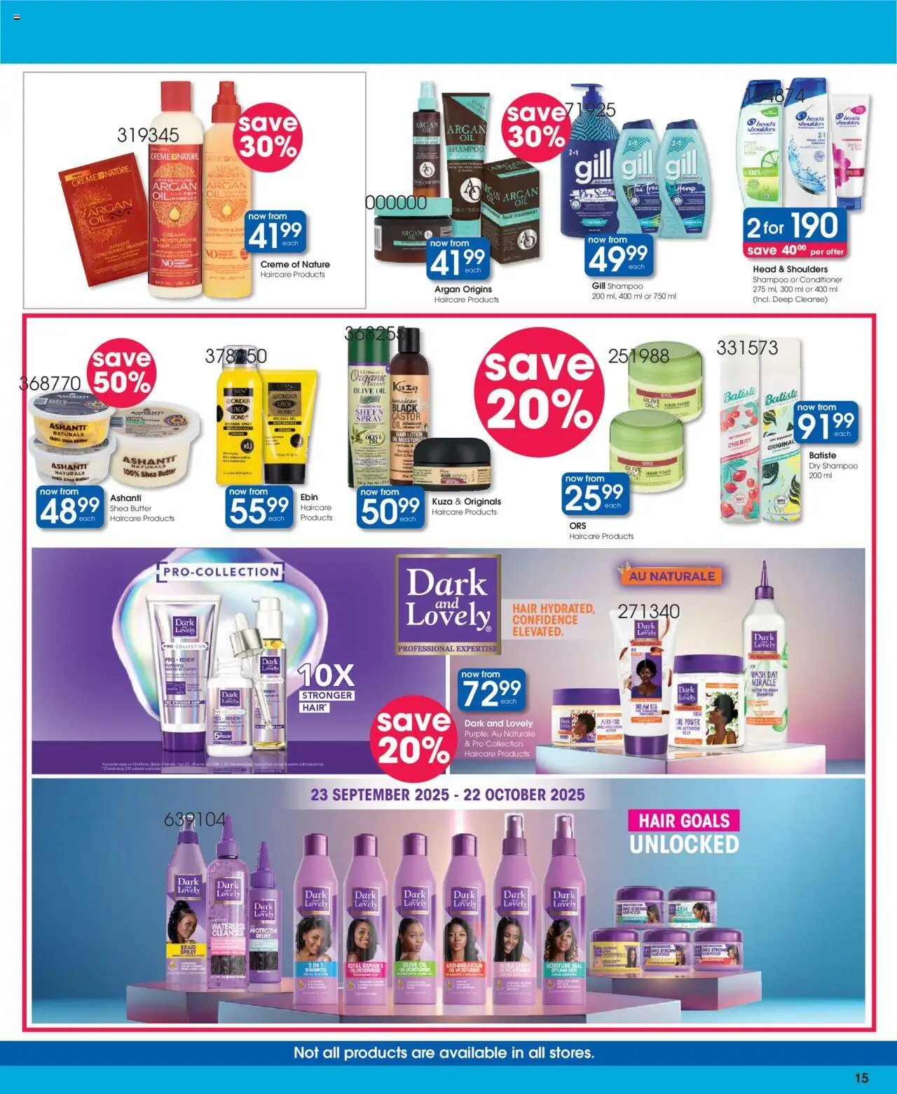New Clicks catalogue – valid from 23.09.2025 | Page: 15 | Products: Butter, Light, Oil, Lotion