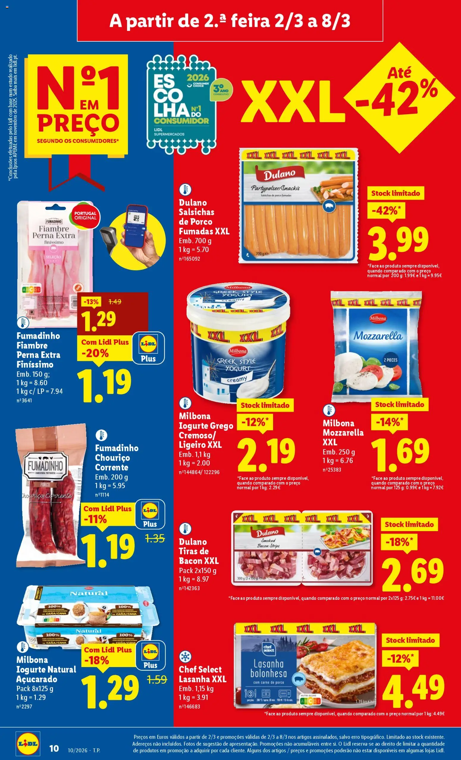Lidl folheto │ válido de 02.03.2026 | Página: 10 | Produtos: Base, Iogurte, Carne de porco, Carne