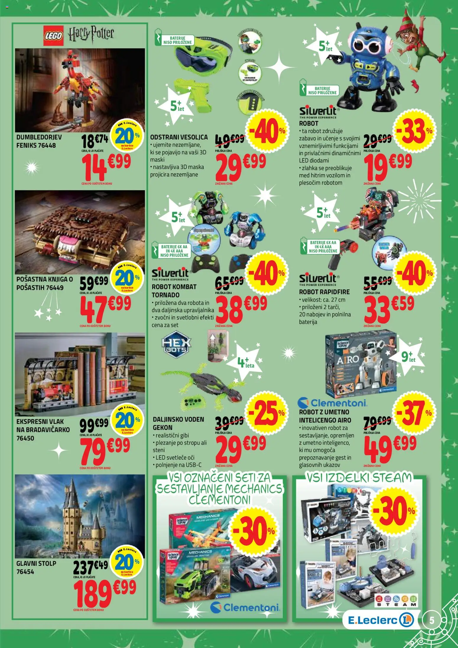 Novi E.leclerc katalog ponudbe – veljaven od 04.11.2025 | Stran: 5 | Izdelki: Baterija, Robot, Baterije, Maska