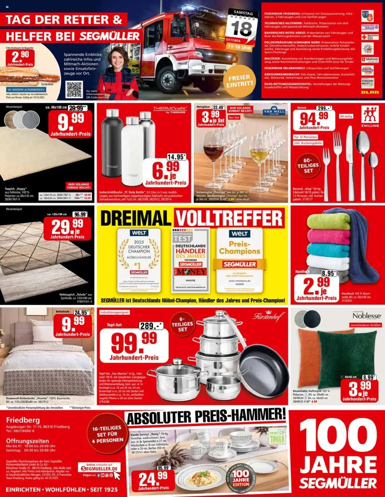 Segmüller Prospekt 	 – gültig ab 04.10.2025 | Seite: 6 | Produkte: Bettwäsche, Teppich, Kuchen, Uhr