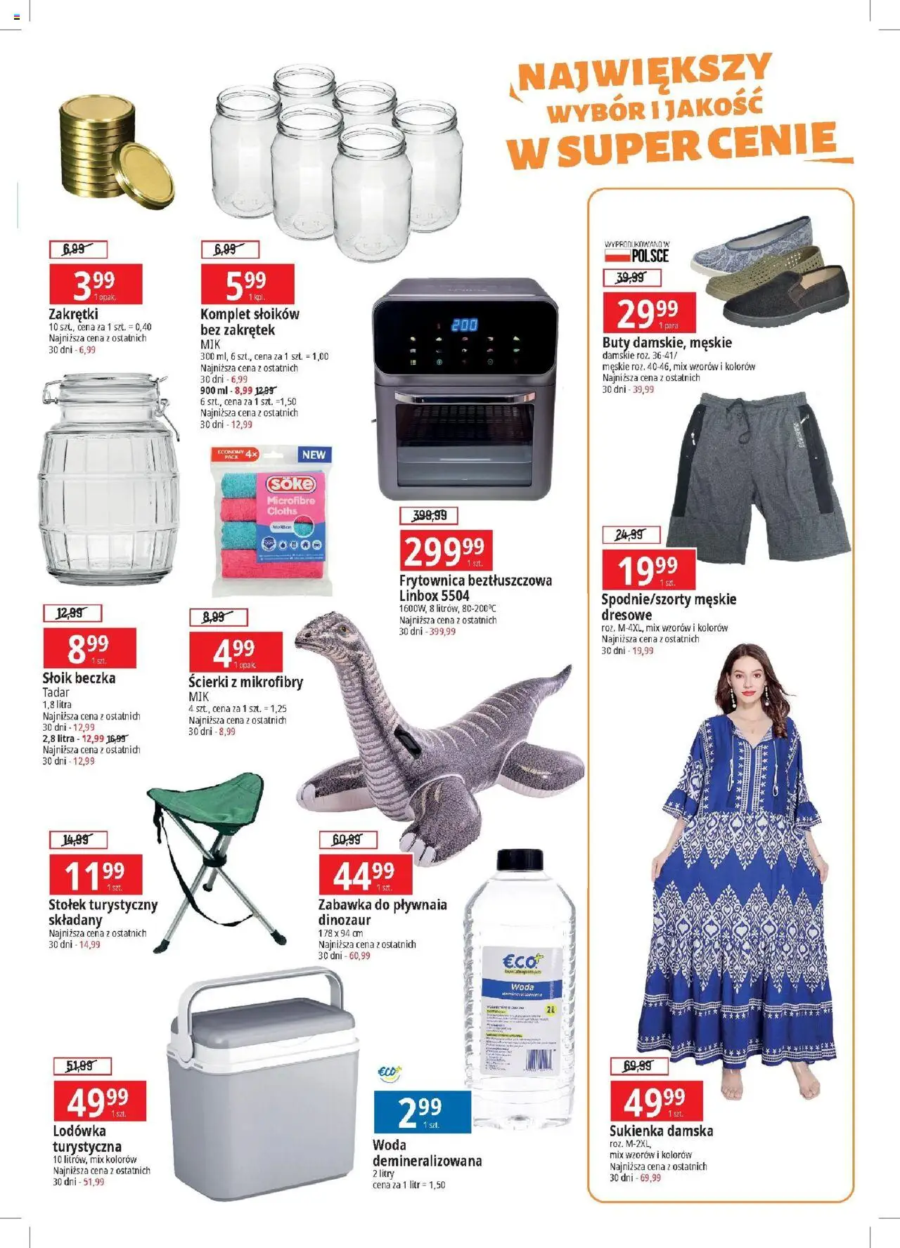 E.Leclerc Gazetka - Elbląg od 09.06.2025 | Strona: 3 | Produkty: Buty, Ścierki z mikrofibry, Lodówka, Woda