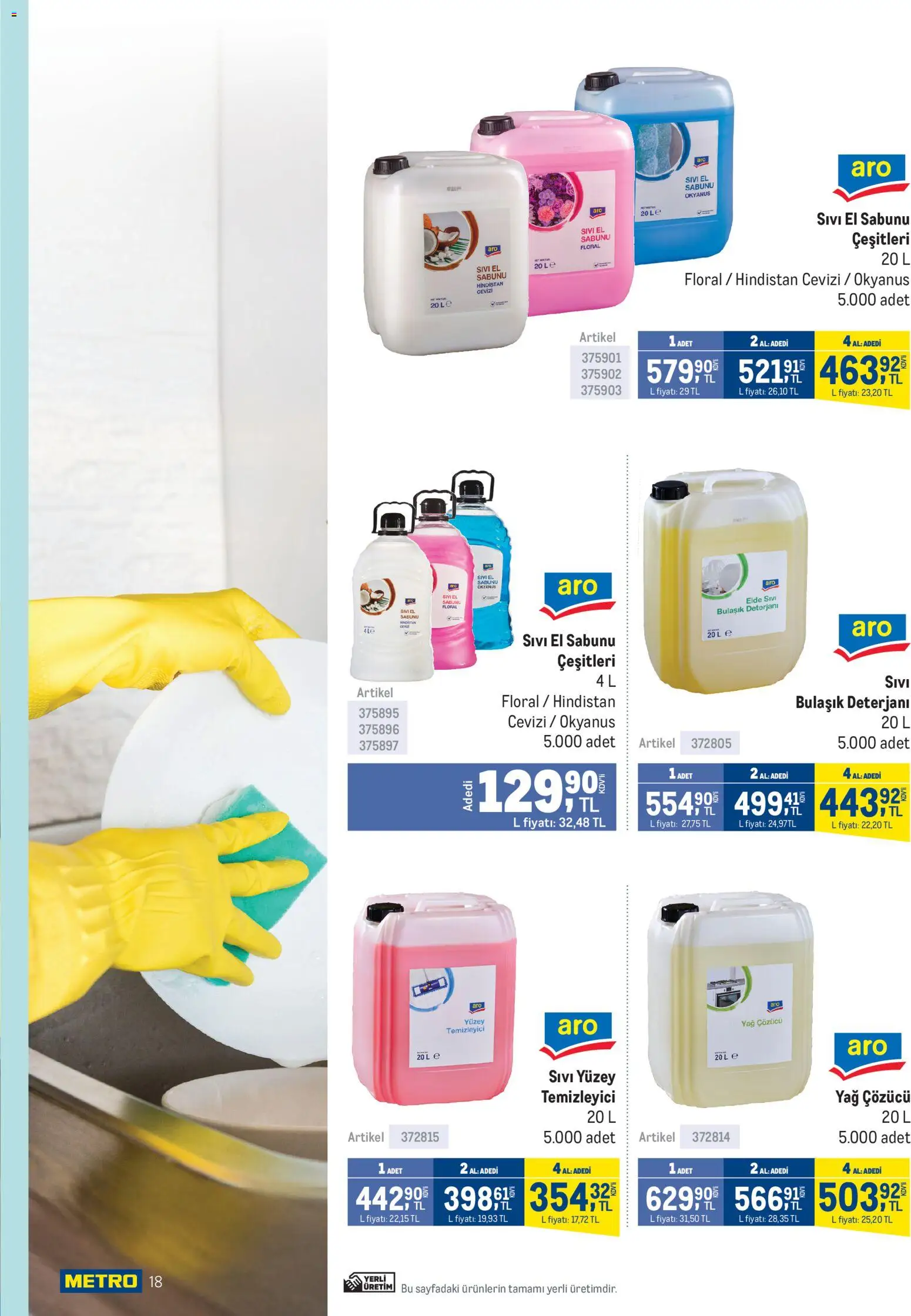 Metro - Lokantalar - 10.12.2025 tarihinden itibaren geçerlidir | Sayfa: 18 | Ürünler: Hindistan Cevizi, Bulaşık deterjanı, Yüzey temizleyici, Yağ çözücü