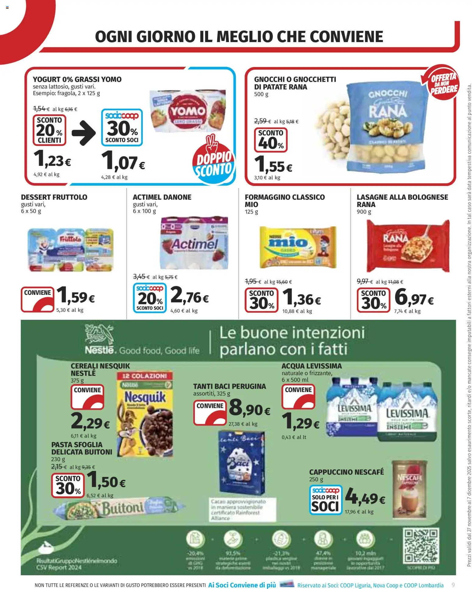 Volantino COOP del 27.11.2025 | Pagina: 9 | Prodotti: Yogurt, Pasta sfoglia, Pasta, Gnocchetti