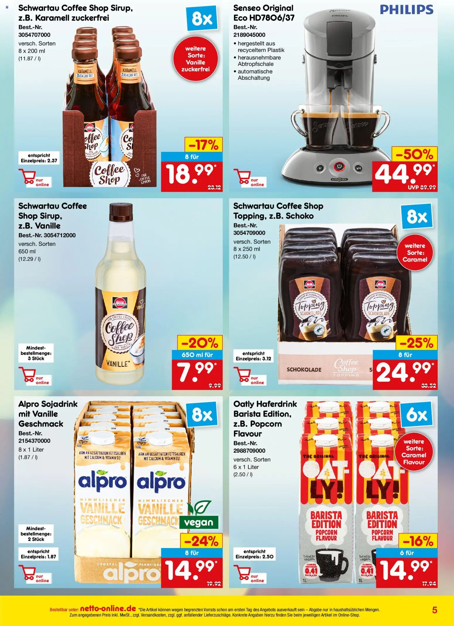 Netto Marken-Discount Online-Angebote Mai – gültig ab 01.05.2026 | Seite: 5 | Produkte: Schokolade, Haferdrink, Alpro, Oatly