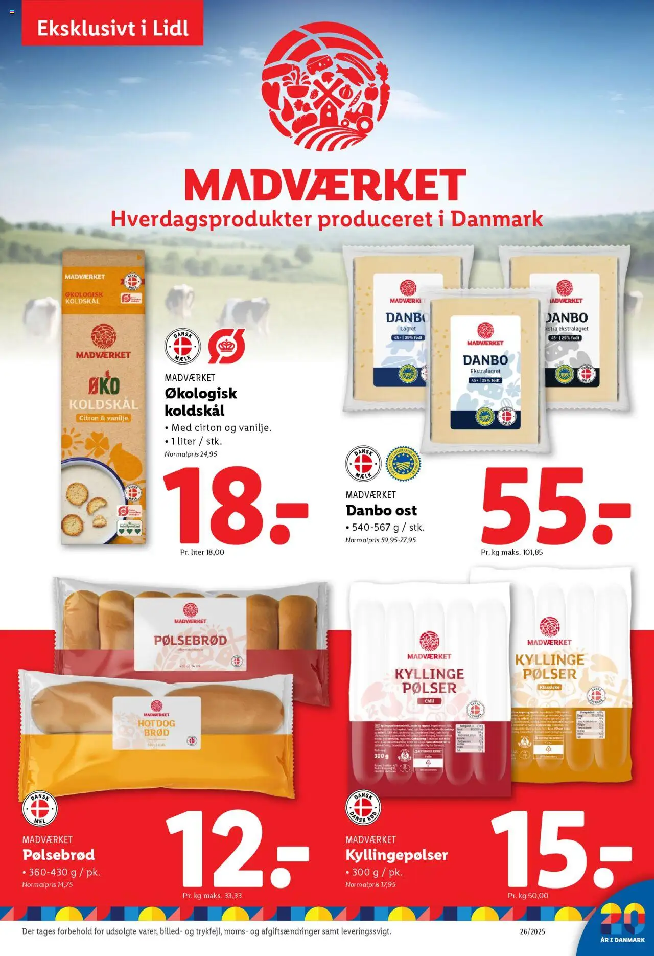Lidl Tilbudsavis gyldig fra 26.06.2025 | Side: 22 | Produkter: Ost, Brød, Koldskål, Kyllingepølser