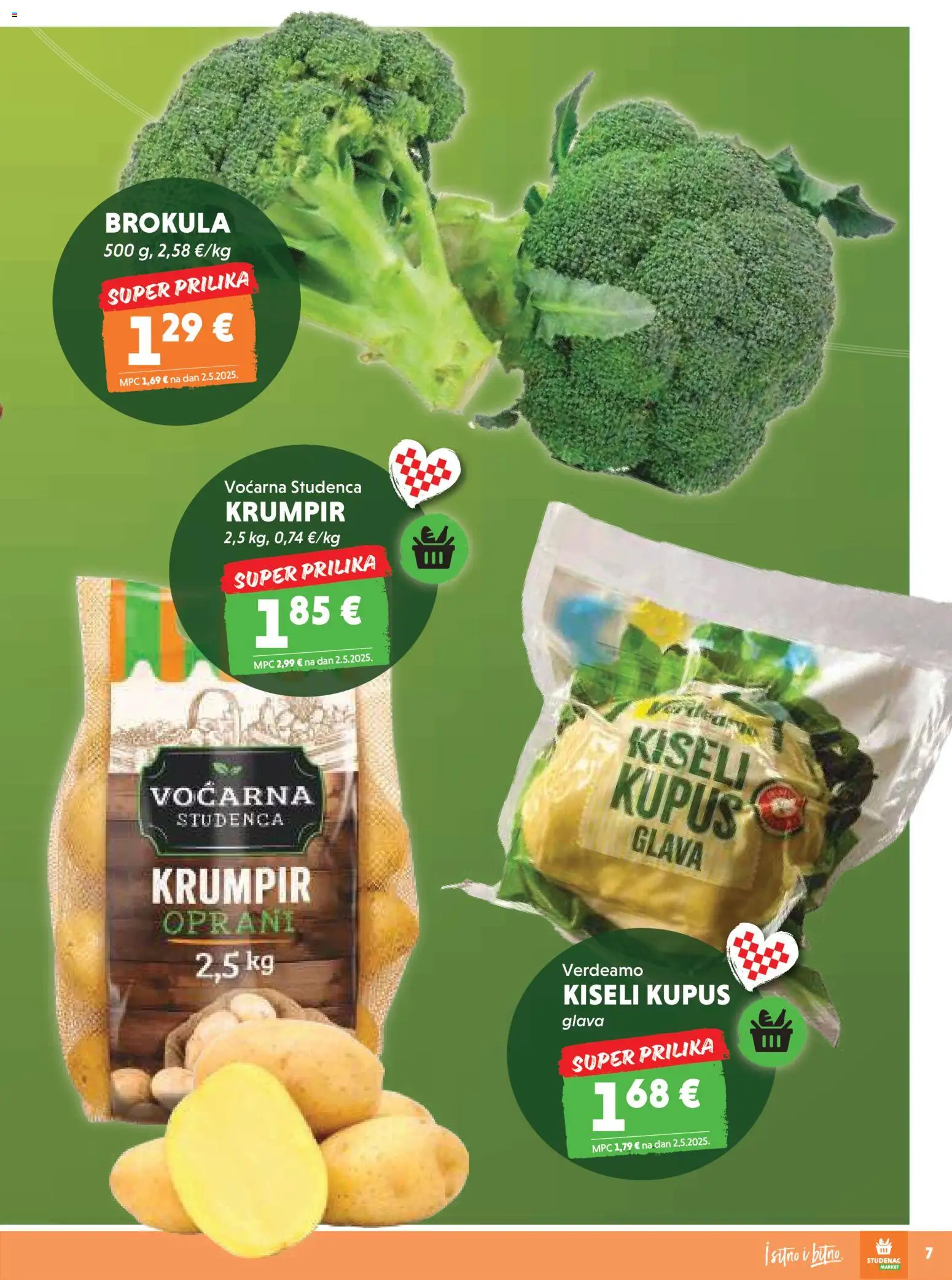 Studenac katalog | vrijedi od 12.11.2025 | Stranica: 7 | Proizvodi: Brokula, Krumpir, Kupus