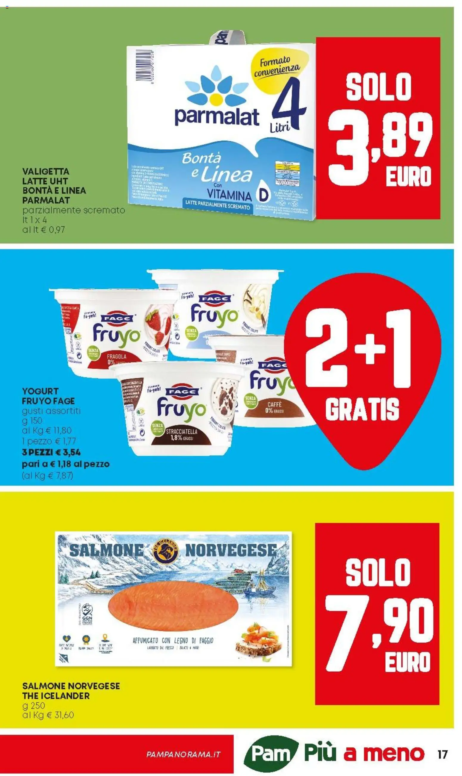 Volantino Panorama del 04.12.2025 | Pagina: 17 | Prodotti: Yogurt, Salmone, Latte parzialmente scremato, Stracciatella