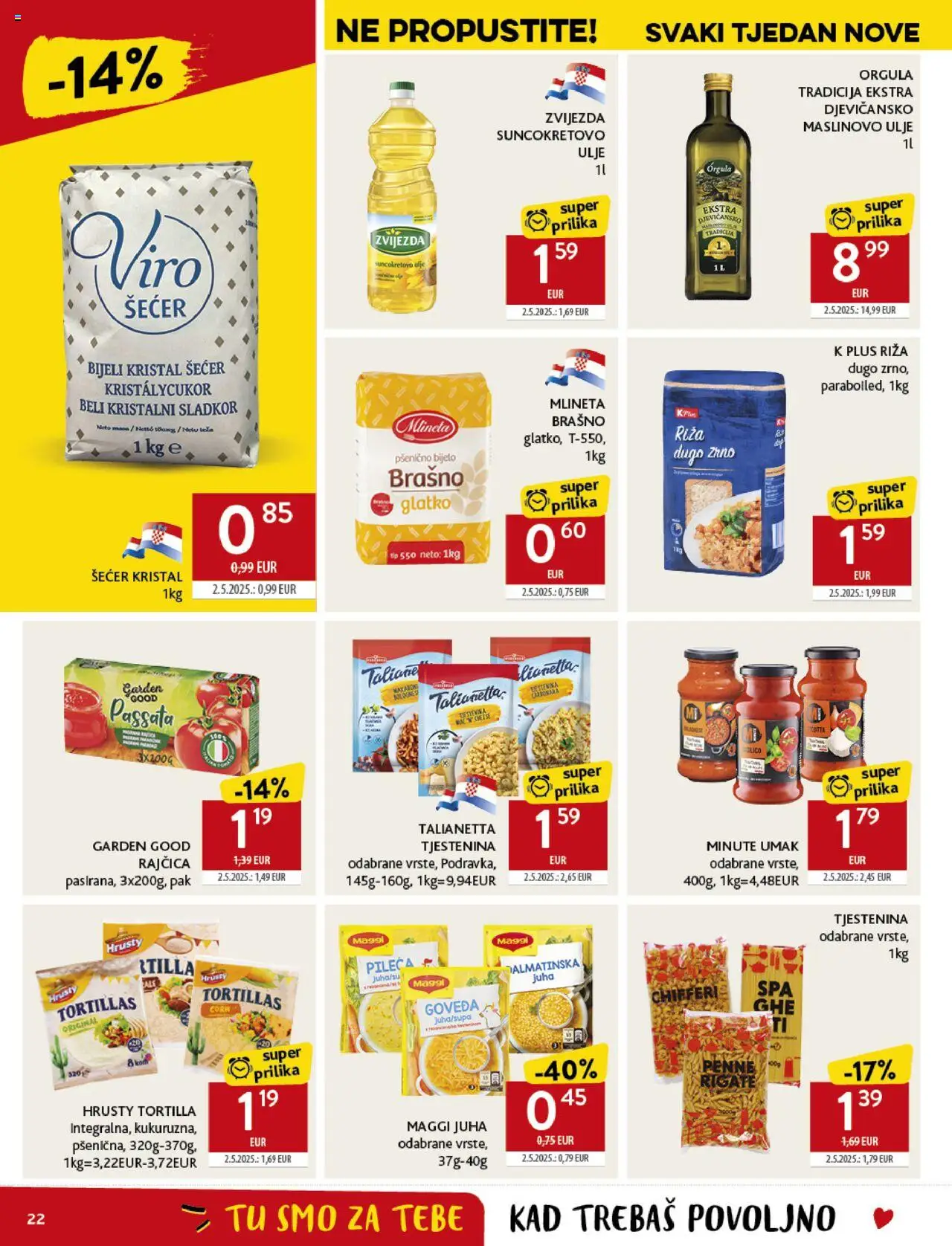 Konzum HR akciós ujság - amely érvényes a következő dátumtól: 27.08.2025 | Oldal: 22 | Termékek: Tortilla, Kristálycukor, Maggi