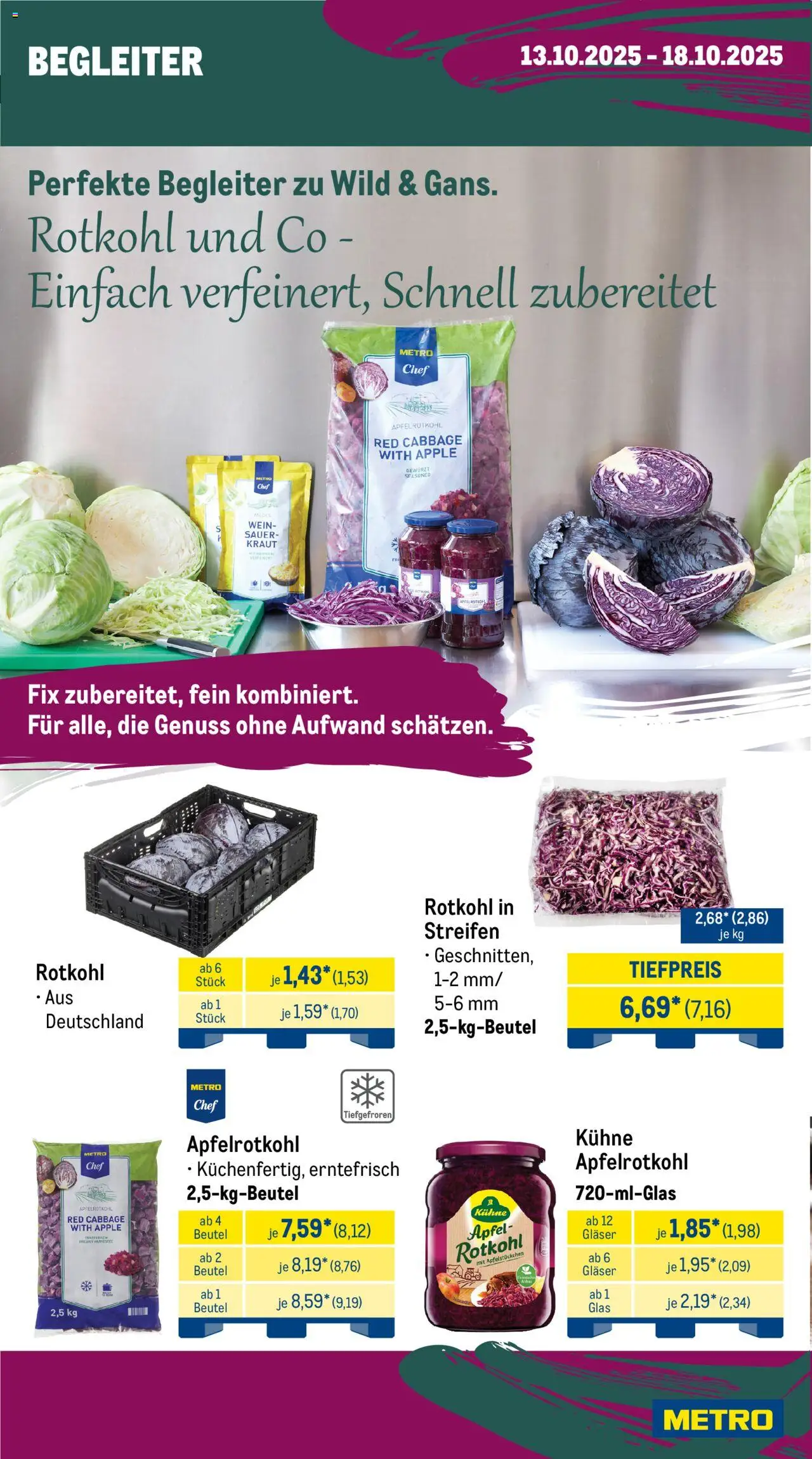 Metro Prospekt 	 – gültig ab 13.10.2025 | Seite: 10 | Produkte: Rotkohl, Apple, Kraut, Wein