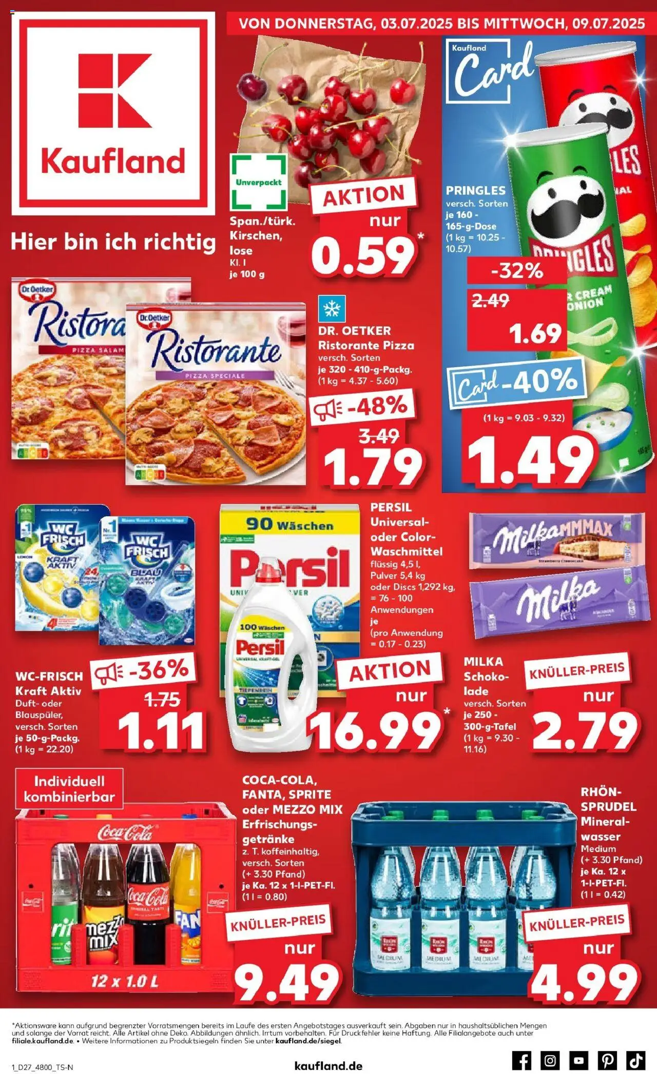 Kaufland prospekt Eschwege	 - gültig ab dem 03.07.2025 | Seite: 1 | Produkte: Coca cola, Sprite, Milka, Pringles
