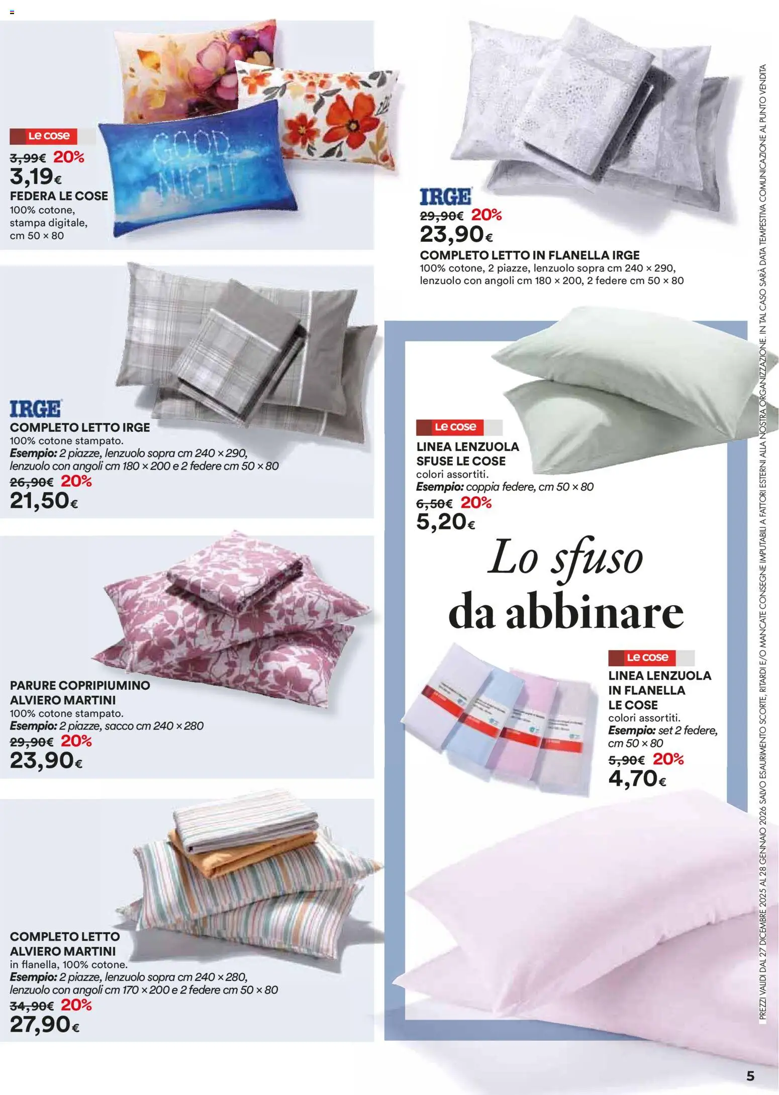 Volantino Ipercoop del 27.12.2025 | Pagina: 5 | Prodotti: Stampa, Letto, Federa, Lenzuola