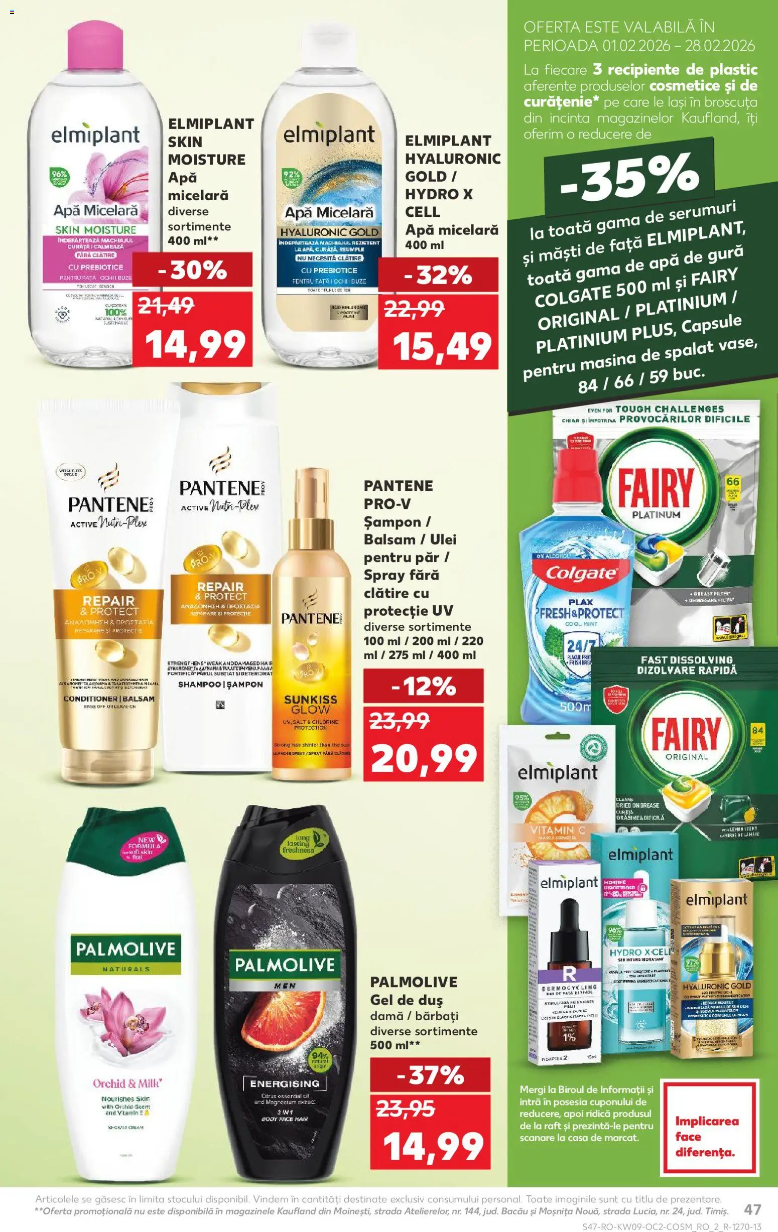 Noul catalog Kaufland – valabil de la 25.02.2026 | Pagină: 47 | Produse: Raft, Șampon, Gel de duș, Capsule pentru mașina de spălat
