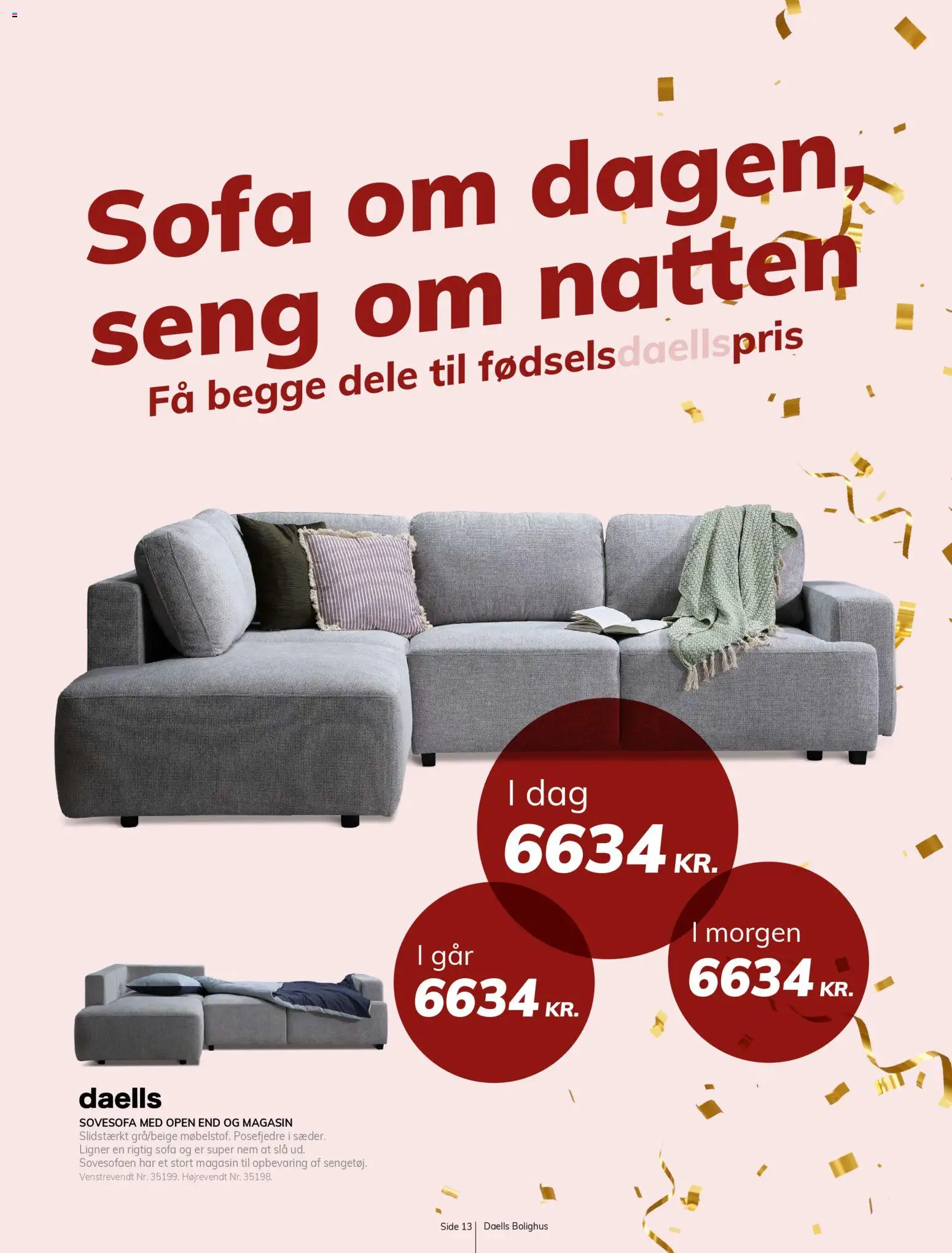 Daells Bolighus tilbudsavis – gyldig fra 29.10.2025 | Side: 13 | Produkter: Seng, Sofa