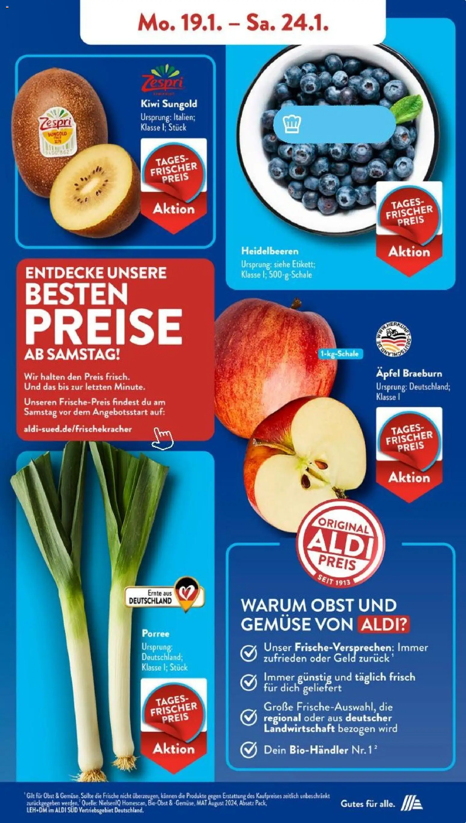 Aldi Süd Prospekt 	 – gültig ab 19.01.2026 | Seite: 5 | Produkte: Äpfel, Heidelbeeren, Obst, Kiwi