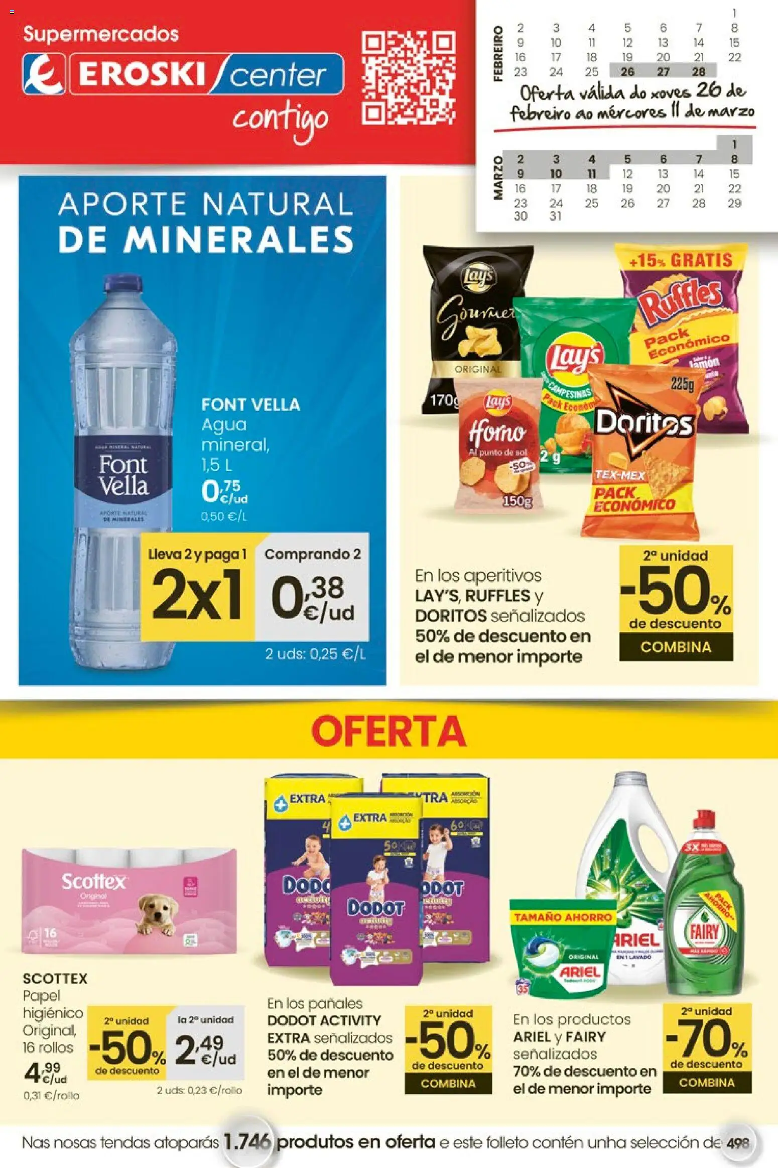 Eroski - 50 de descuento Center │ válido desde el 26.02.2026 | Página: 1 | Productos: Papel higienico, Horno