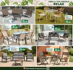 Anteprima del volantino Happy Casa volantino valido a partire dal 04.03.2026 | Pagina: 16 | Prodotti: Ombrellone, Top, Panchina, Tavolo