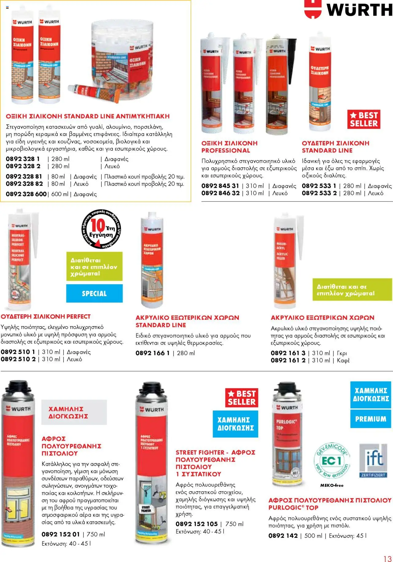 WURTH - Κατασκευές Αλουμινίου – σε ισχύ από 01.10.2025 | Σελίδα: 13