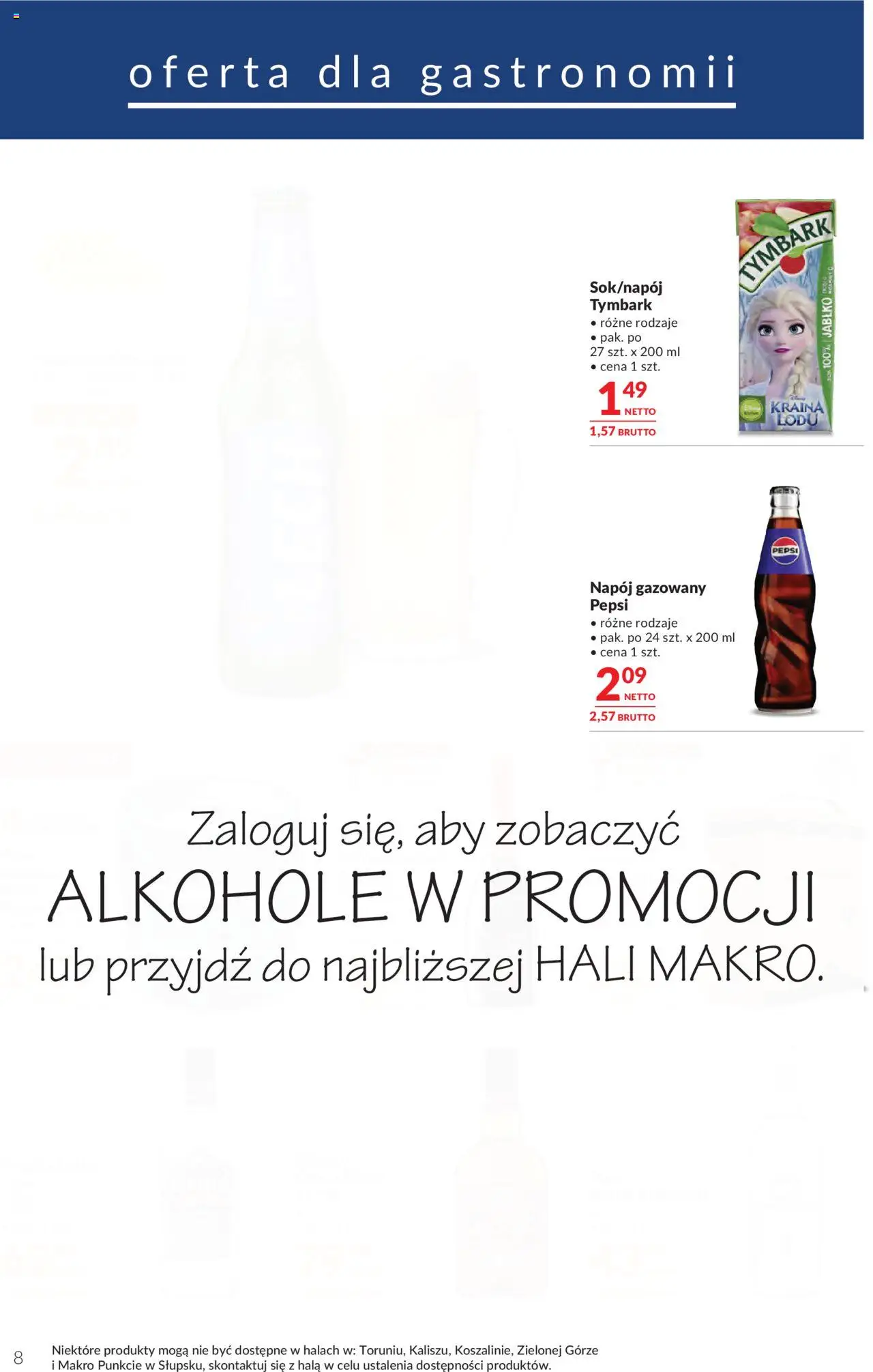 Makro Gazetka - Oferta dla gastronomii od 19.08.2025 | Strona: 8 | Produkty: Chivas Regal, Pepsi, Piwo, Whisky