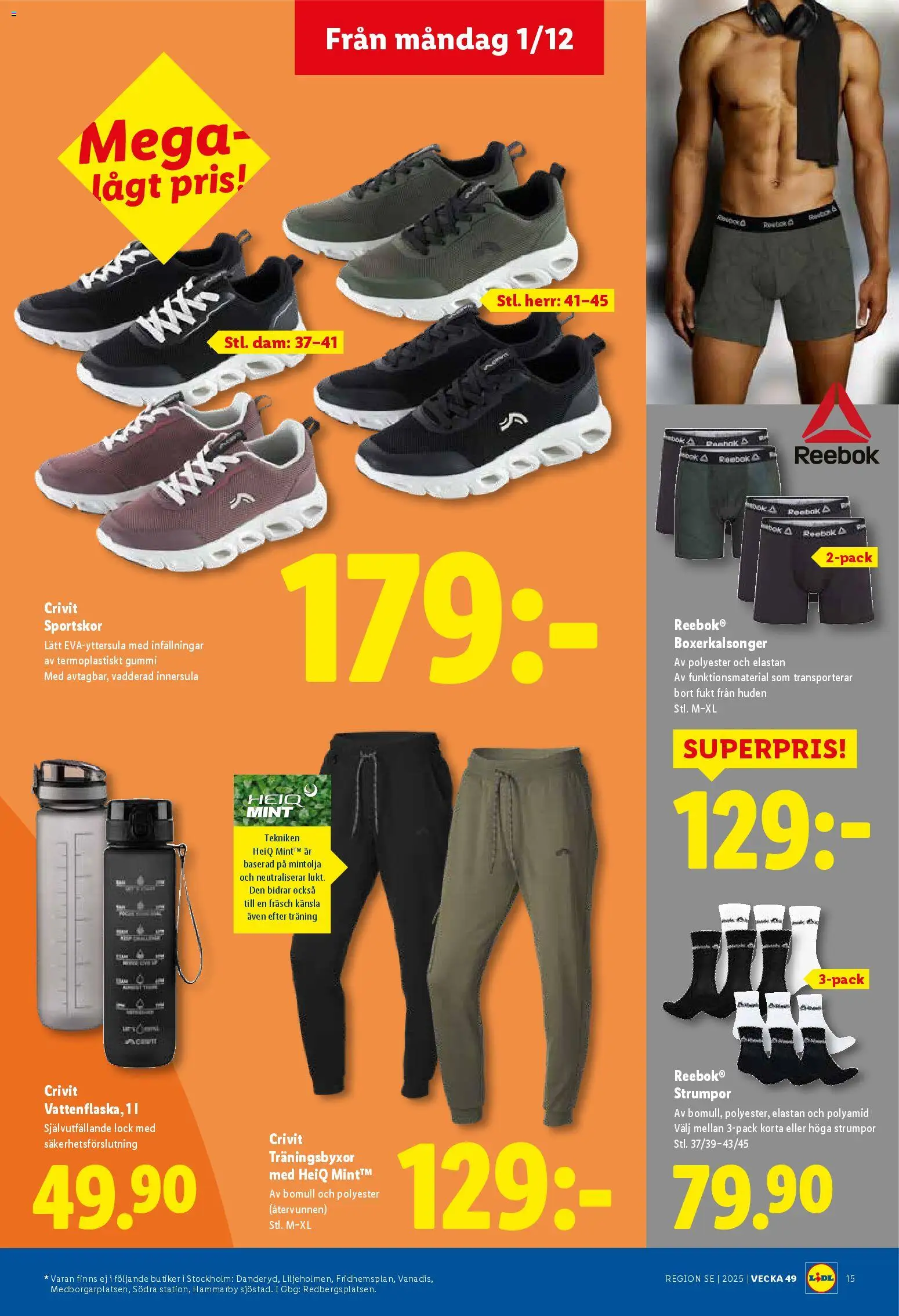Lidl reklamblad aktuell från 01.12.2025 | Sida: 18 | Produkter: Sportskor, Träningsbyxor, Strumpor