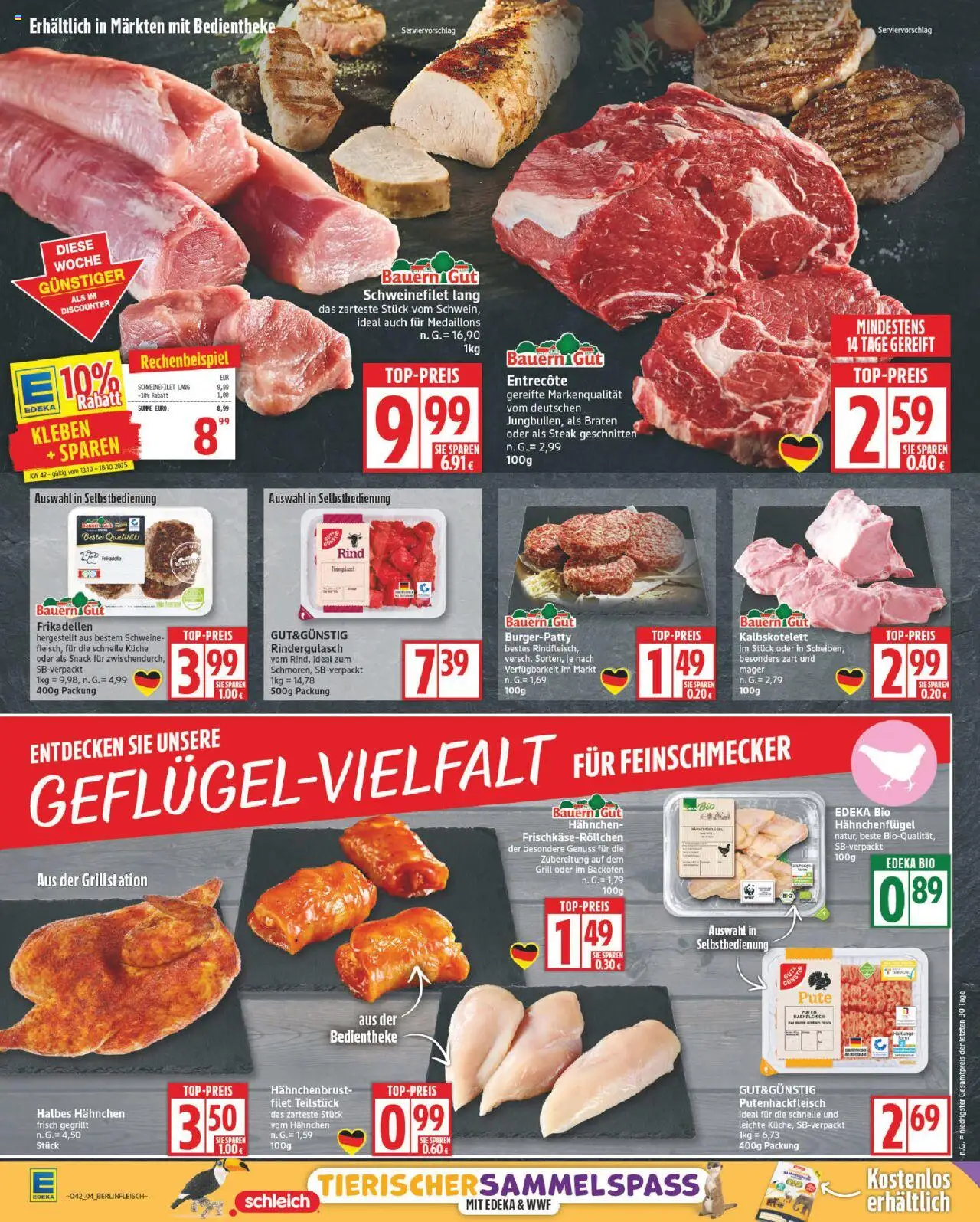 Edeka Prospekt 	 – gültig ab 13.10.2025 | Seite: 4 | Produkte: Grill, Rindergulasch, Küche, Hackfleisch