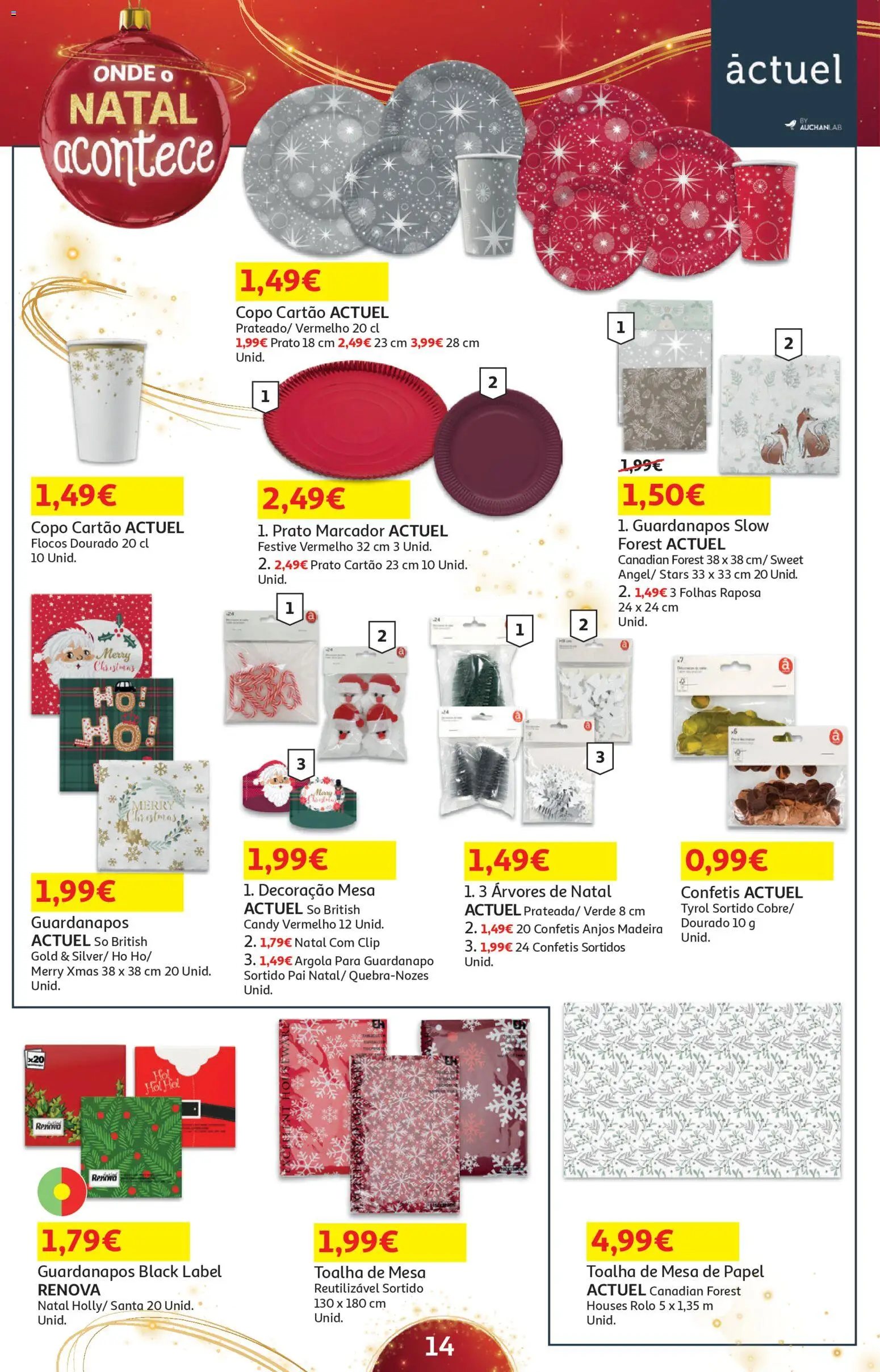Auchan - Presentes │ válido de 05.12.2025 | Página: 14 | Produtos: Guardanapos, Mesa, Toalha de mesa, Flocos