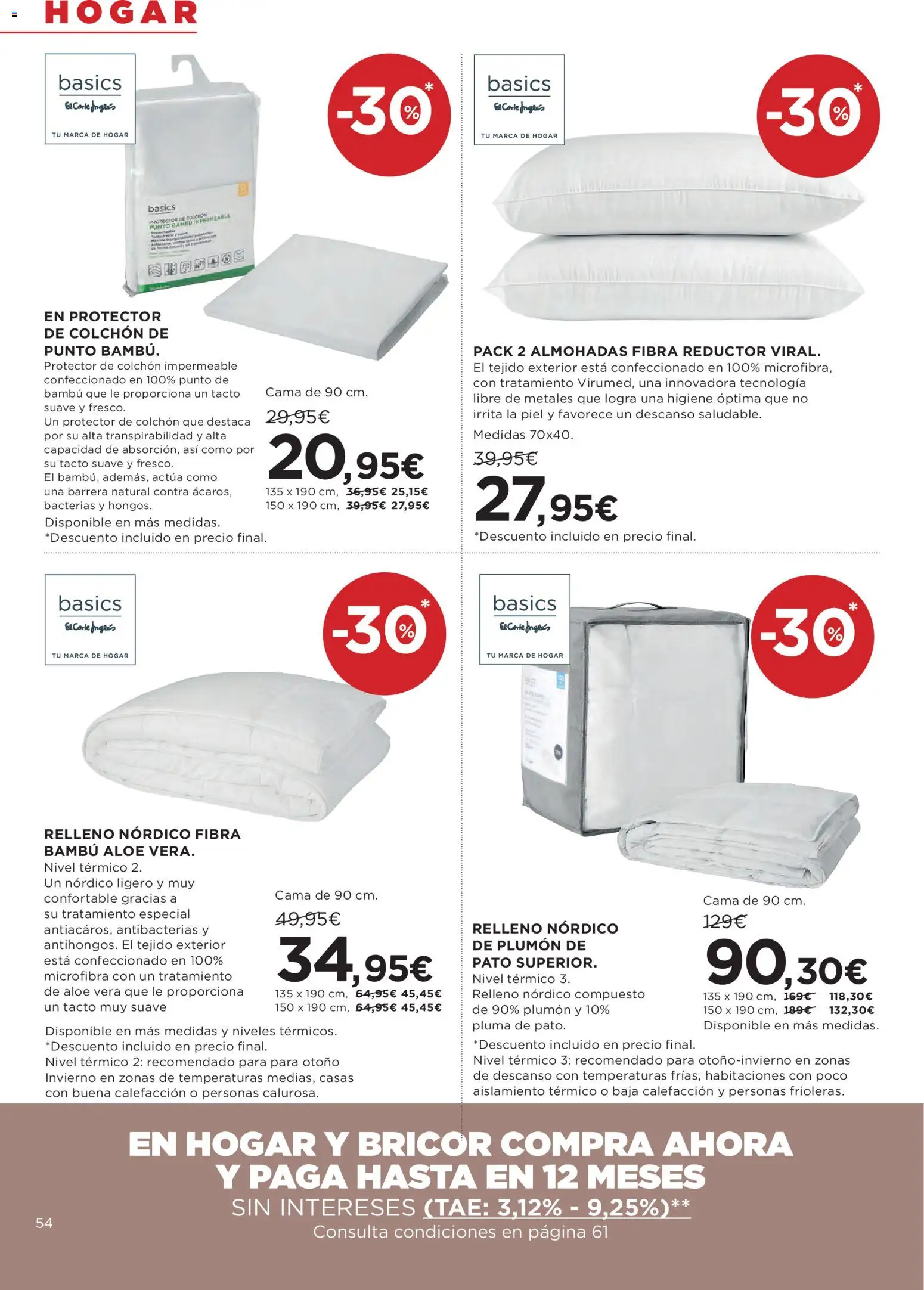 Hipercor catálogo │ válido desde el 07.01.2026 | Página: 54 | Productos: Colchon, Cama