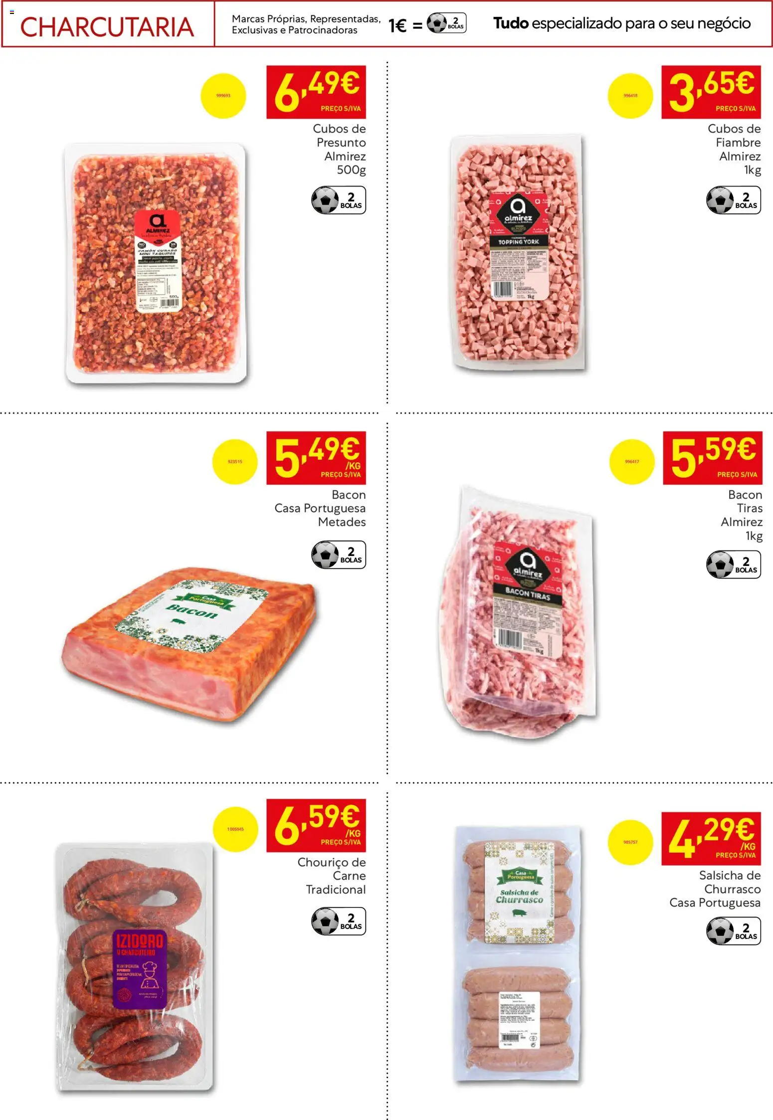 Recheio Horeca │ válido de 07.04.2026 | Página: 22 | Produtos: Salsicha, Presunto, Chouriço, Carne