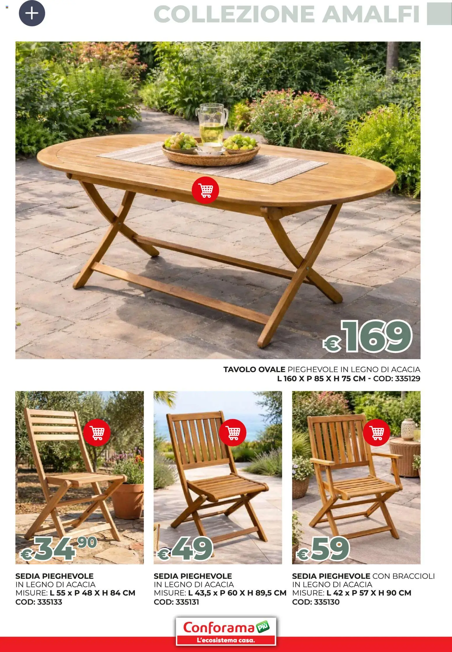 Volantino Conforama del 19.03.2026 | Pagina: 45 | Prodotti: Braccioli, Tavolo, Sedia