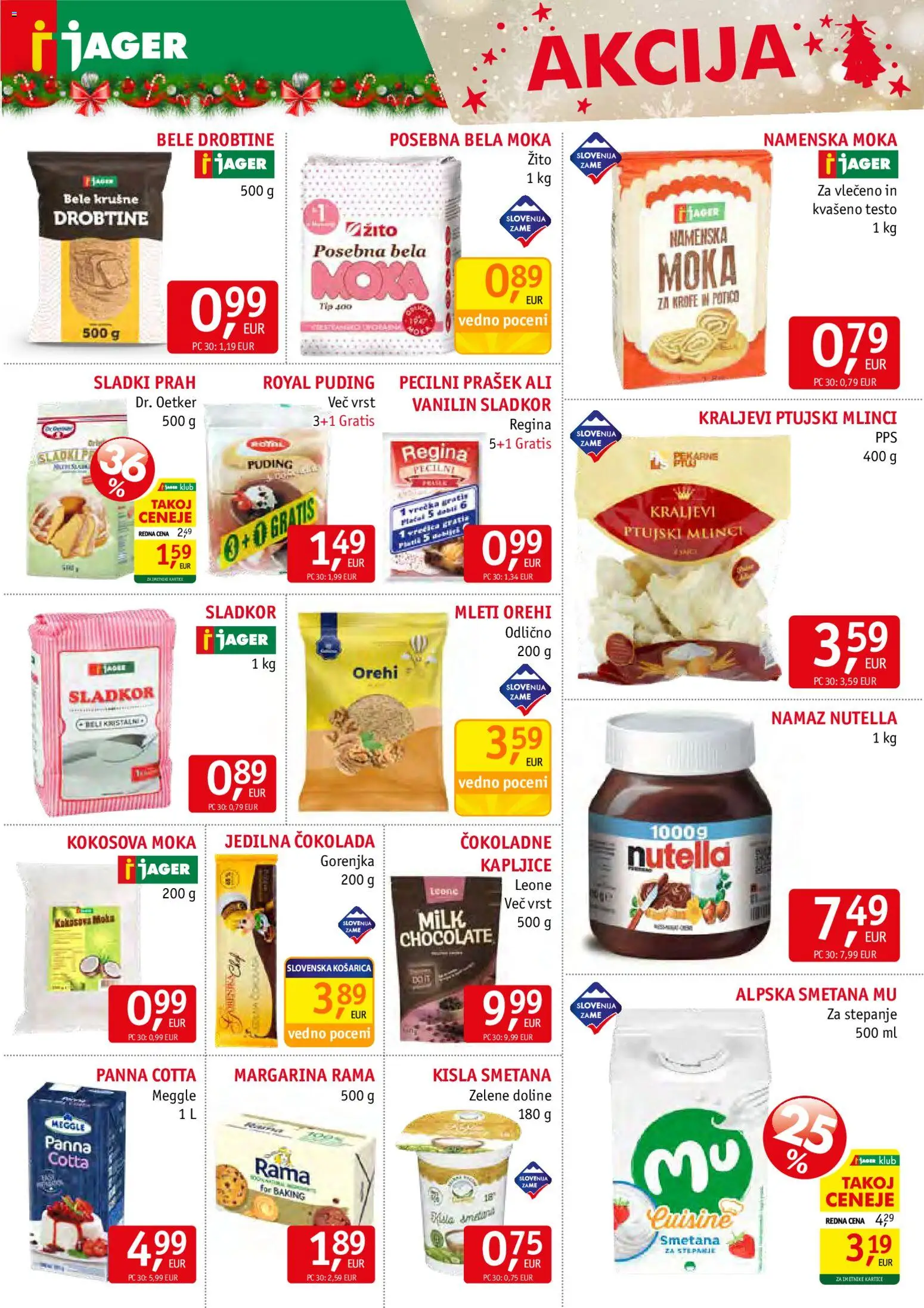 Novi Jager katalog ponudbe – veljaven od 17.12.2025 | Stran: 7 | Izdelki: Moka, Namaz, Smetana, Sladkor