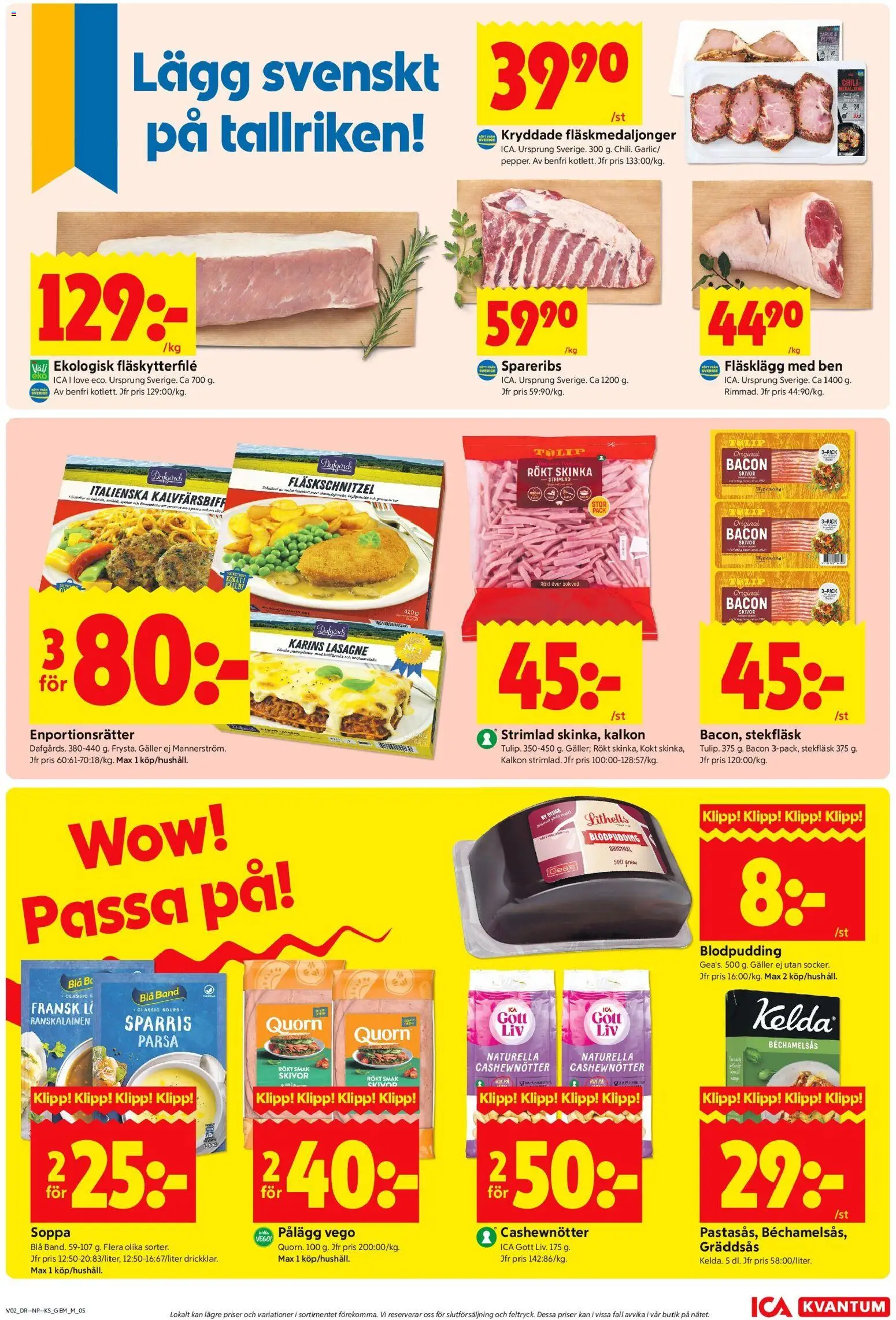 ICA Kvantum reklamblad aktuell från 05.01.2026 | Sida: 5 | Produkter: Bacon, Cashewnötter, Fläskytterfilé, Sparris