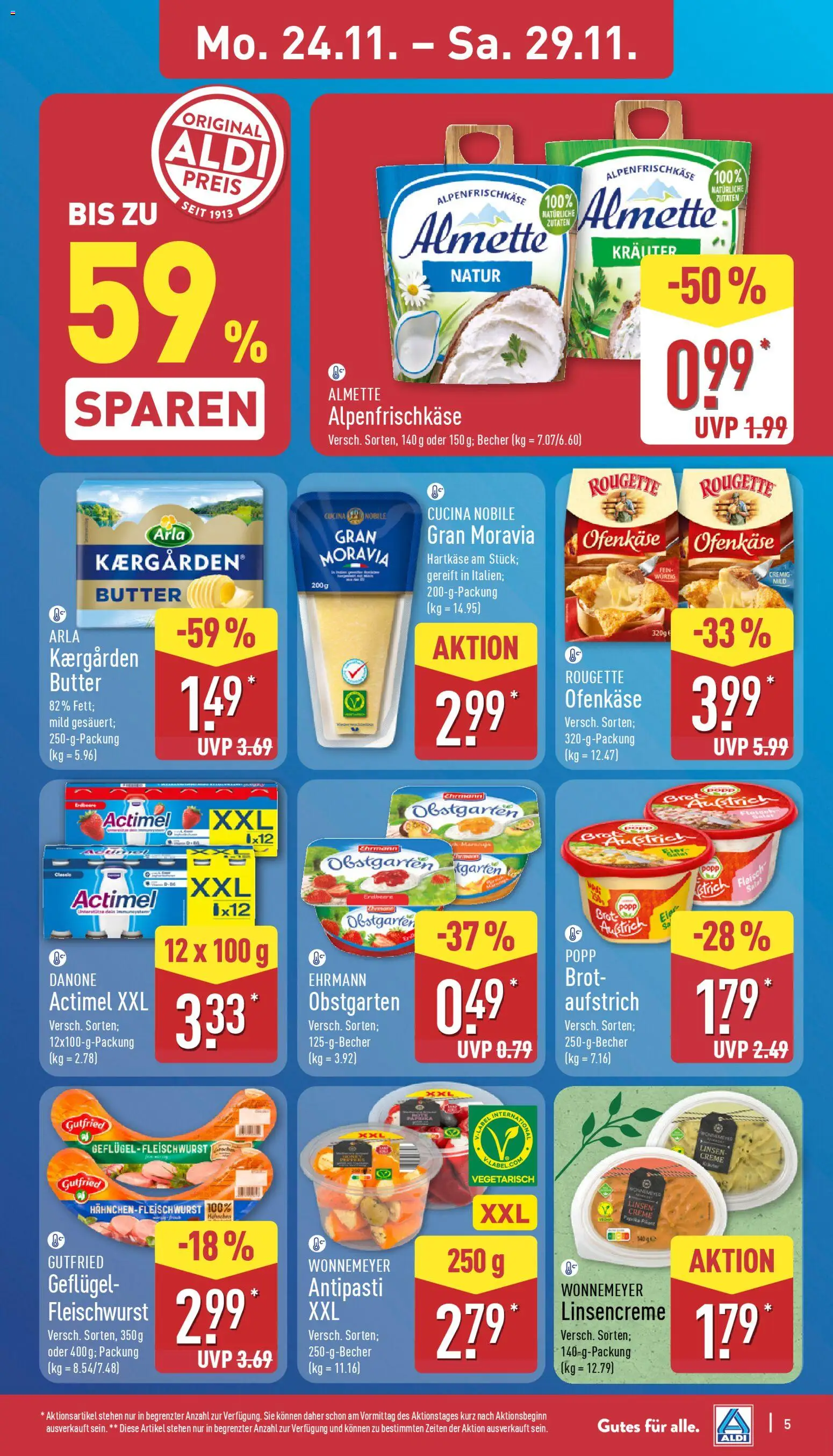 Aldi Prospekt 	 – gültig ab 24.11.2025 | Seite: 11 | Produkte: Almette, Butter, Paprika, Brot