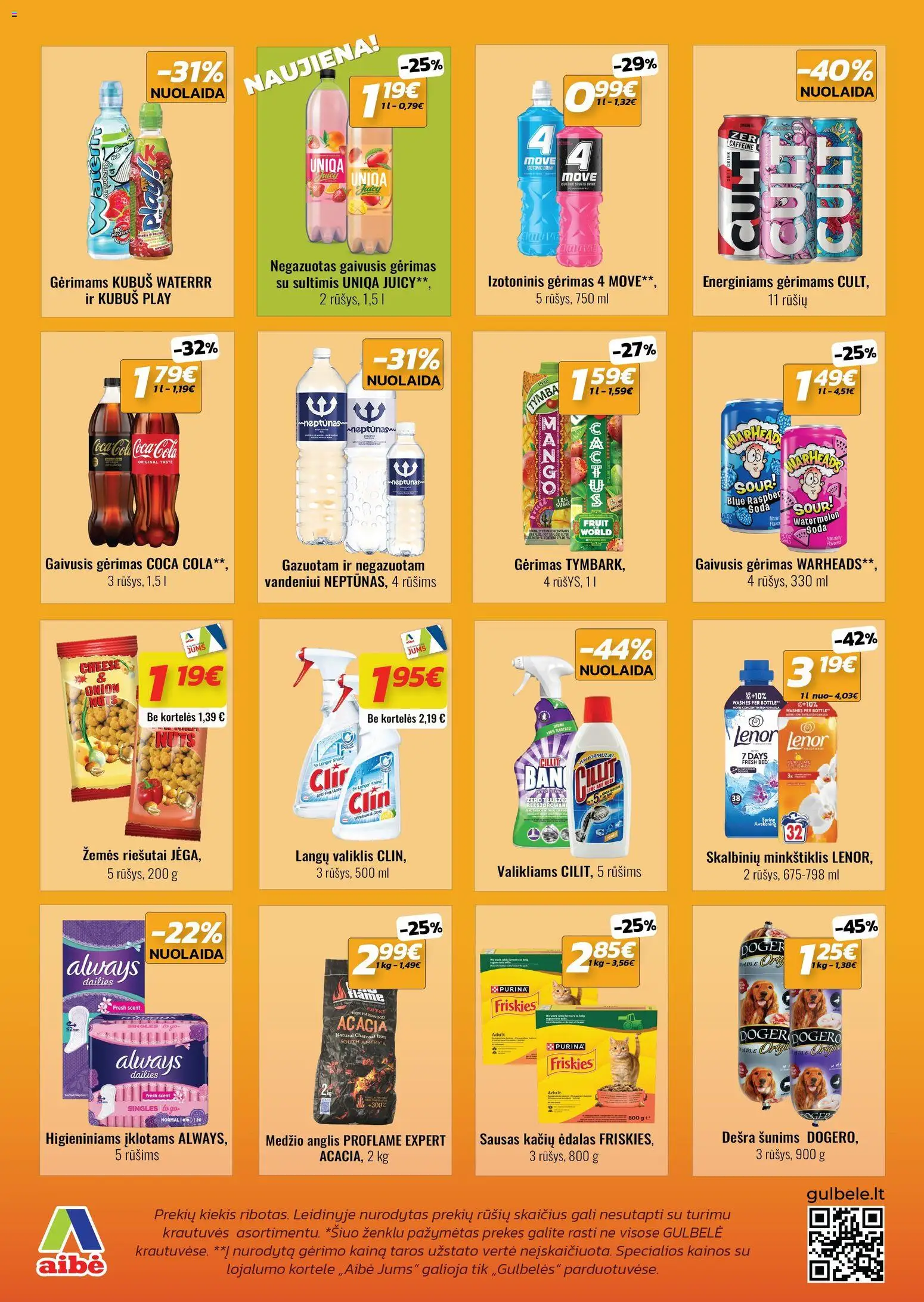Gulbele akcijos nuo 16.04.2026 | Puslapis: 4 | Prekių: Riešutai, Gaivusis gėrimas, Dešra