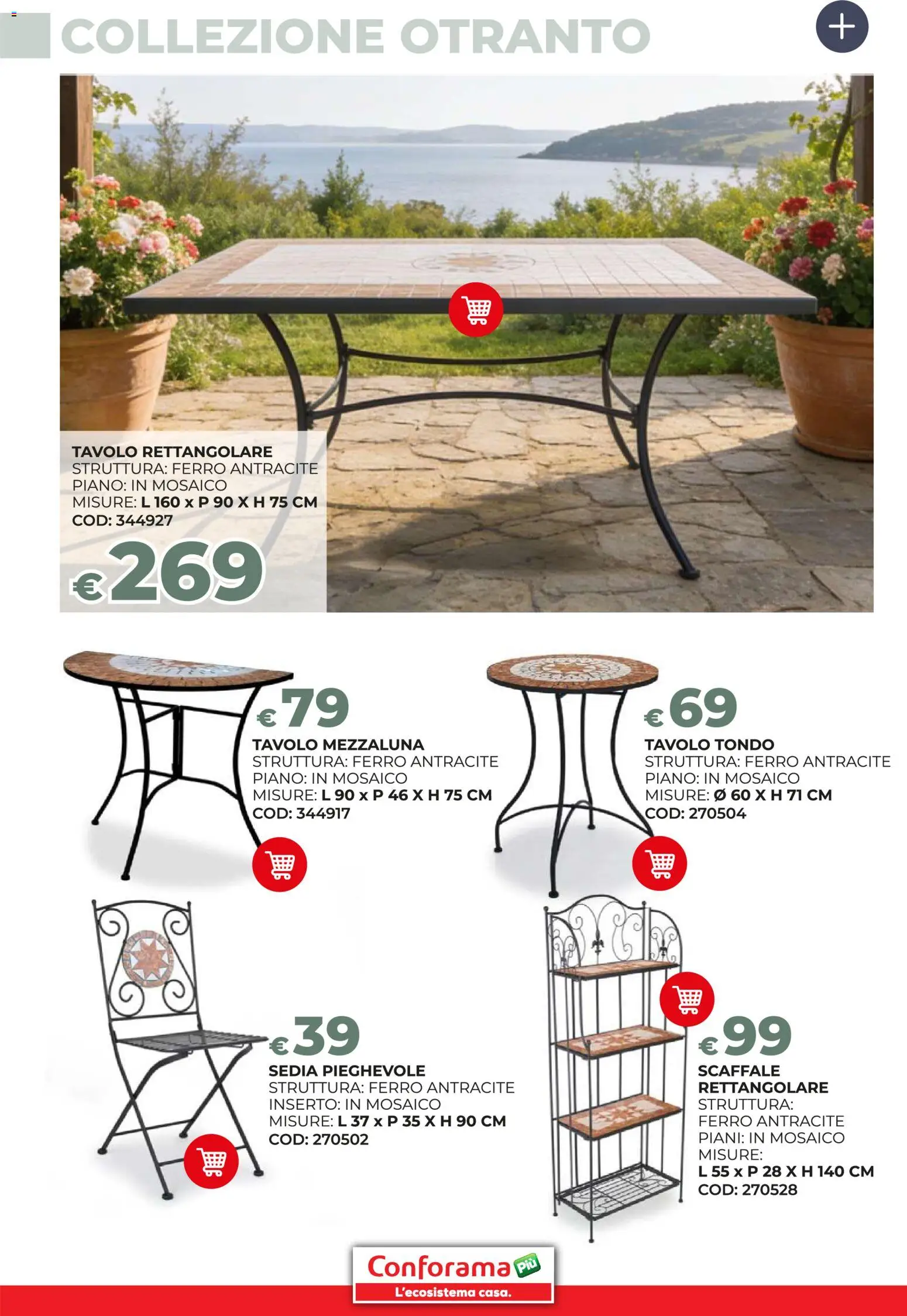 Volantino Conforama del 19.03.2026 | Pagina: 40 | Prodotti: Scaffale, Tavolo, Sedia