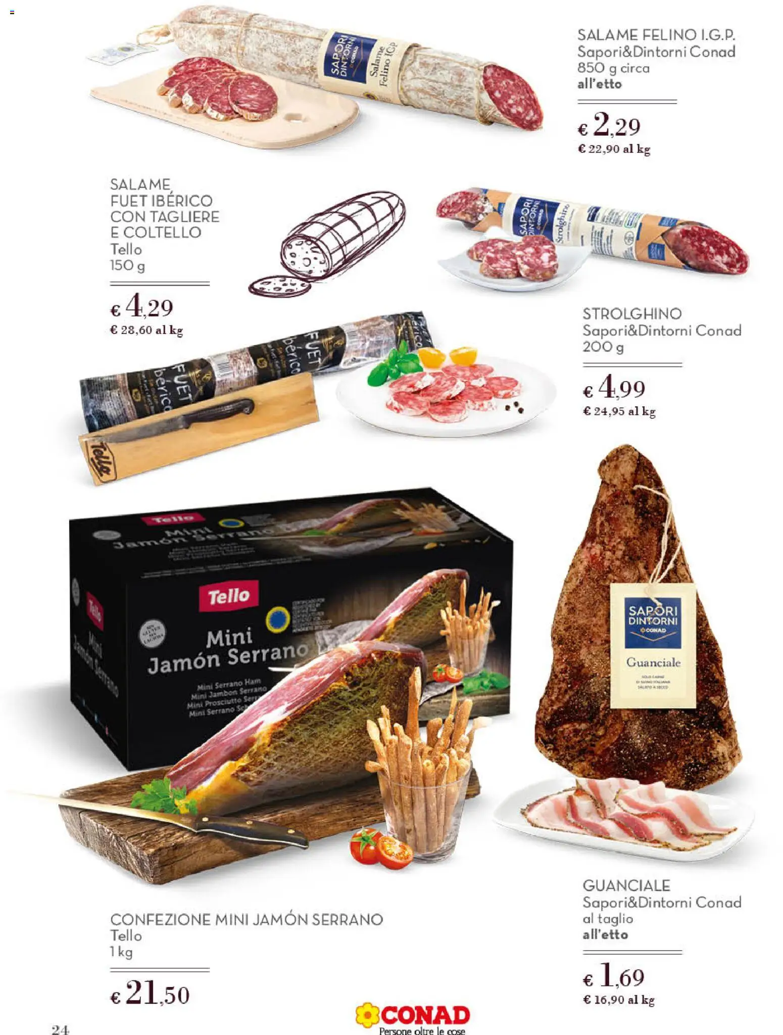 Volantino Conad del 01.12.2025 | Pagina: 24 | Prodotti: Salame, Prosciutto, Tagliere, Guanciale