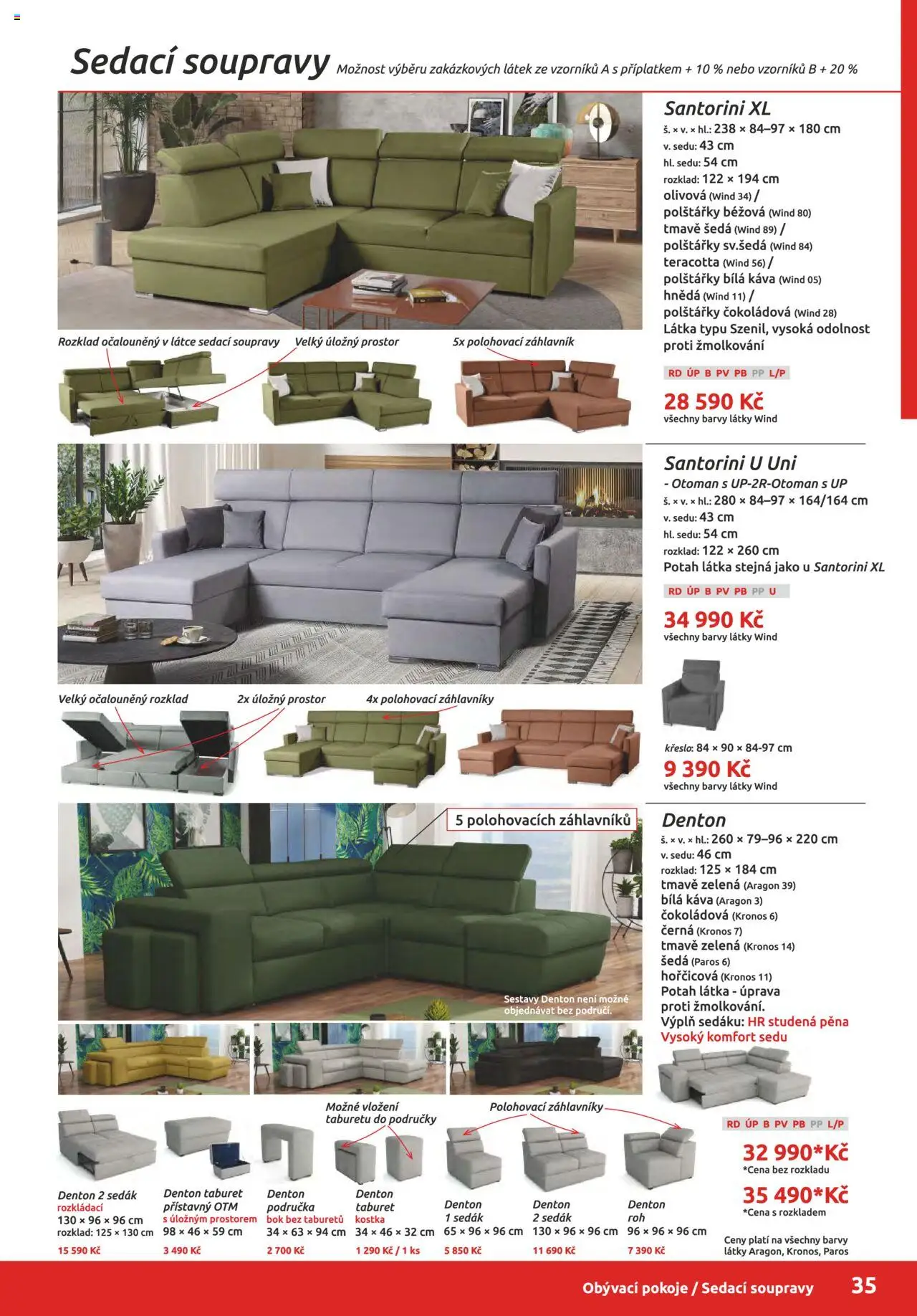 ORFA nábytek katalog 2025-2026 od 01.10.2025 | Strana: 35 | Produkty: Polštářky, Káva, Křeslo, Barvy