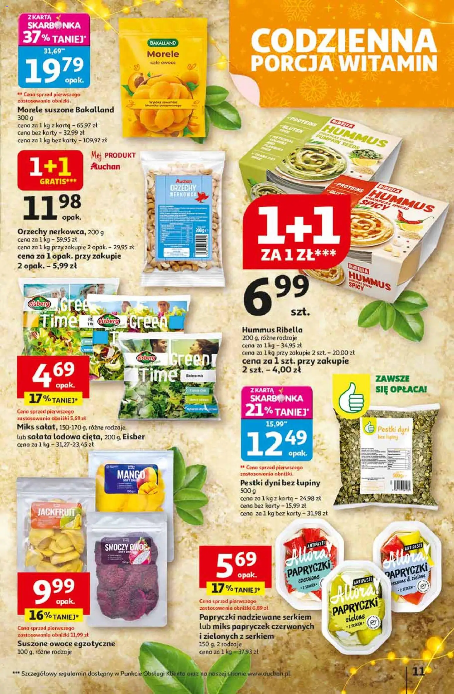 Auchan Black Friday od 13.11.2025 | Strona: 11 | Produkty: Mango, Karta, Pestki dyni, Owoce