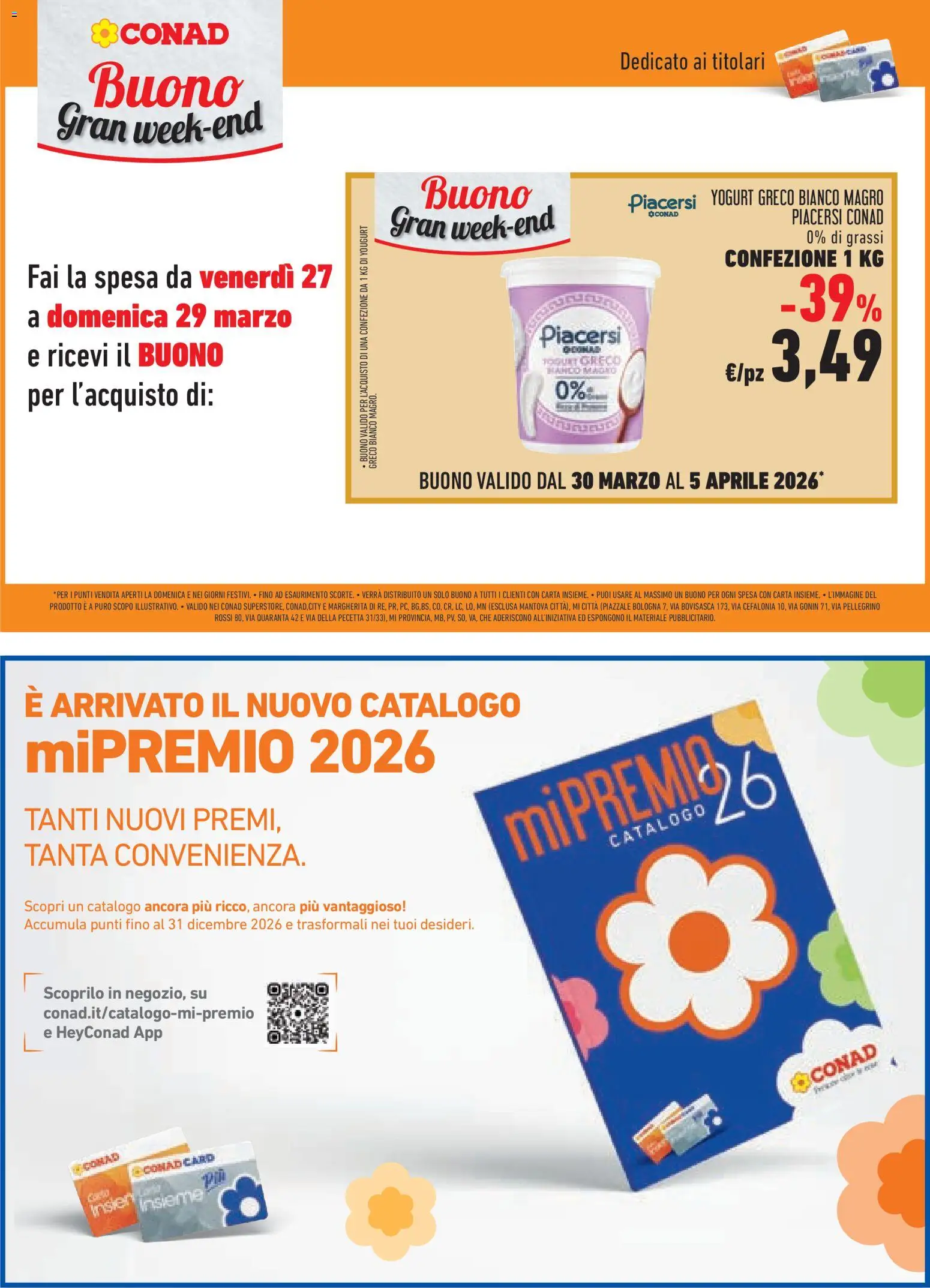 Volantino Conad del 25.03.2026 | Pagina: 20 | Prodotti: Yogurt greco, Yogurt