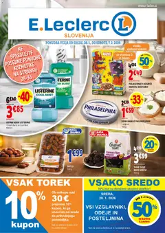 E.leclerc katalog akcije – veljaven od 28.01.2026 | Stran: 1 | Izdelki: Datlji, Posteljnina, Suhe slive, Voda
