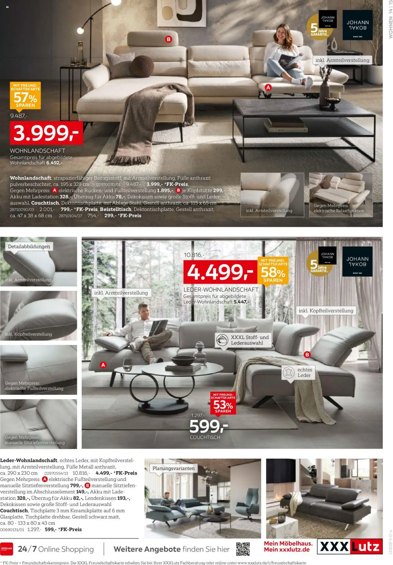 XXXL Lutz Wohntrends zum Bestpreis - gültig ab dem 04.08.2025 | Seite: 15 | Produkte: Wohnlandschaft, Couchtisch