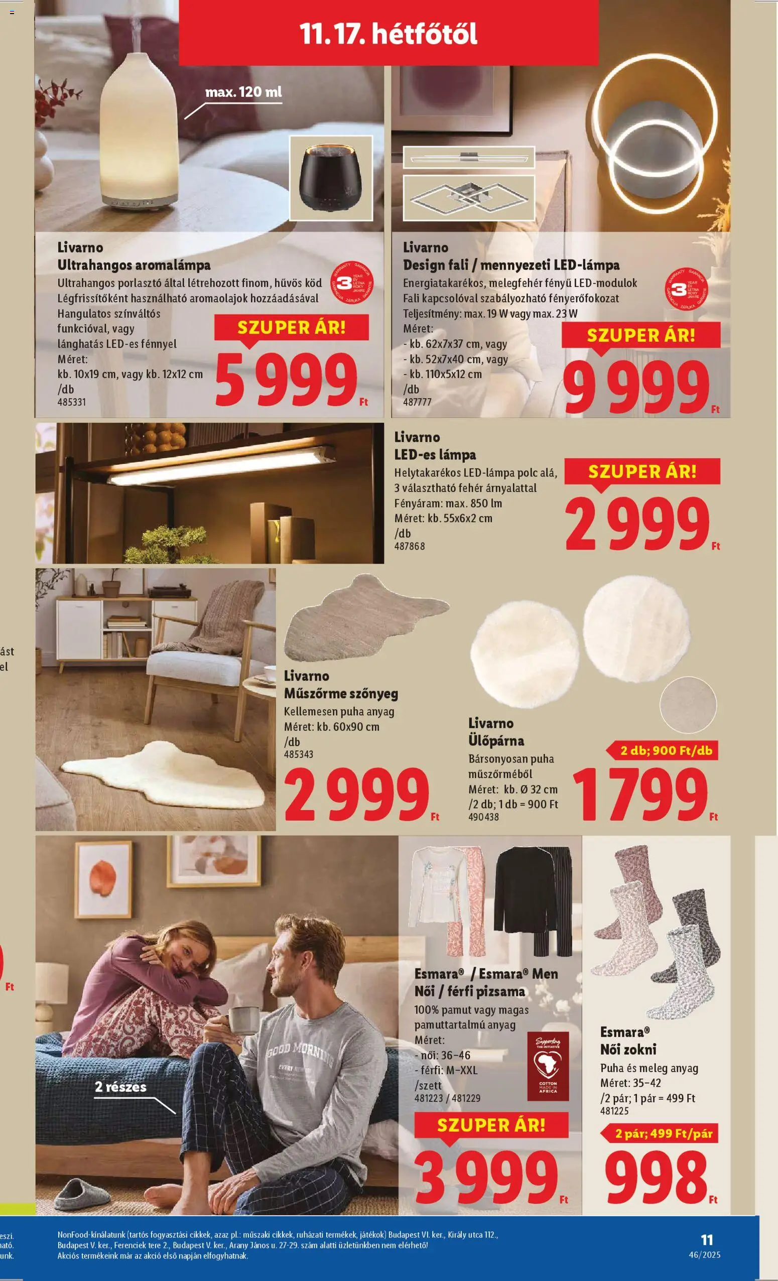 Lidl akciós ujság - amely érvényes a következő dátumtól: 15.11.2025 | Oldal: 11 | Termékek: Játékok, Polc, Ülőpárna, Pizsama