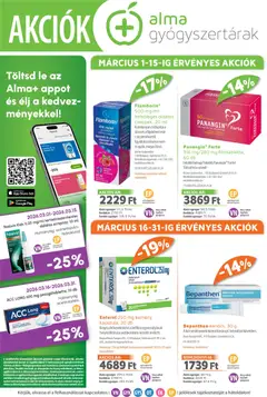 Alma Gyógyszertárak akciós újság - amely érvényes a következő dátumtól: 01.03.2026