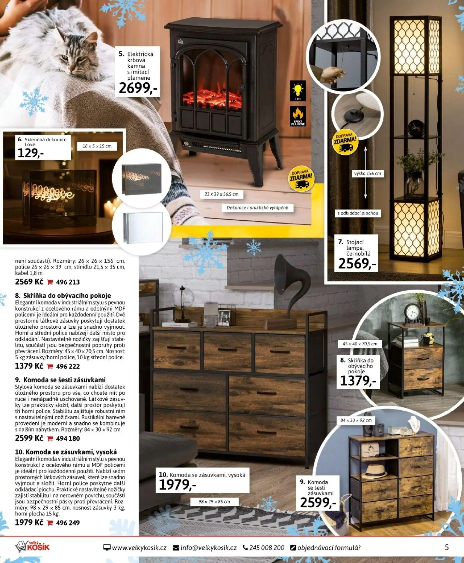 Velký Košík katalog prosinec 2025 od 01.12.2025 | Strana: 5 | Produkty: Kabel, Komoda, Police, Dekorace