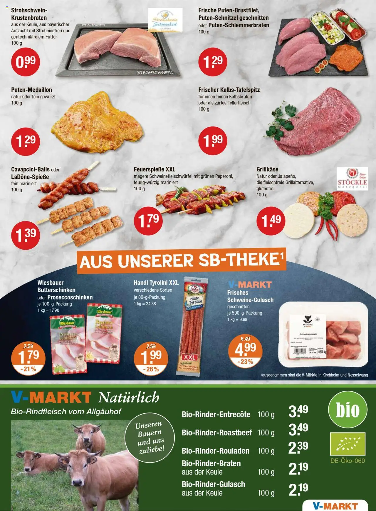 V-Markt - Oberbayern – gültig ab 11.09.2025 | Seite: 3 | Produkte: Schweinegulasch, Krustenbraten, Putenschnitzel, Schinken