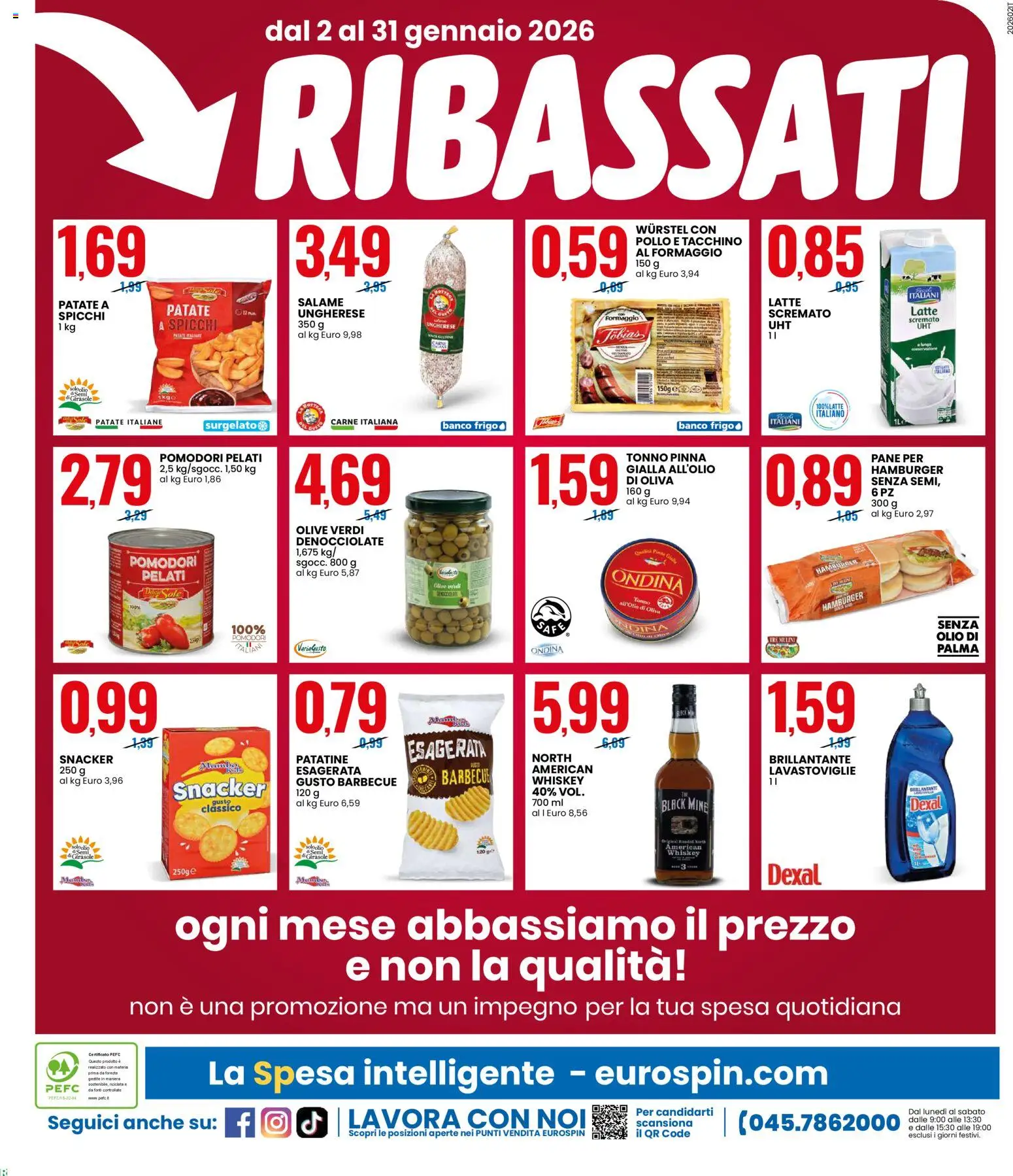 Volantino Eurospin del 05.01.2026 | Pagina: 18 | Prodotti: Patatine, Barbecue, Olio, Lavastoviglie