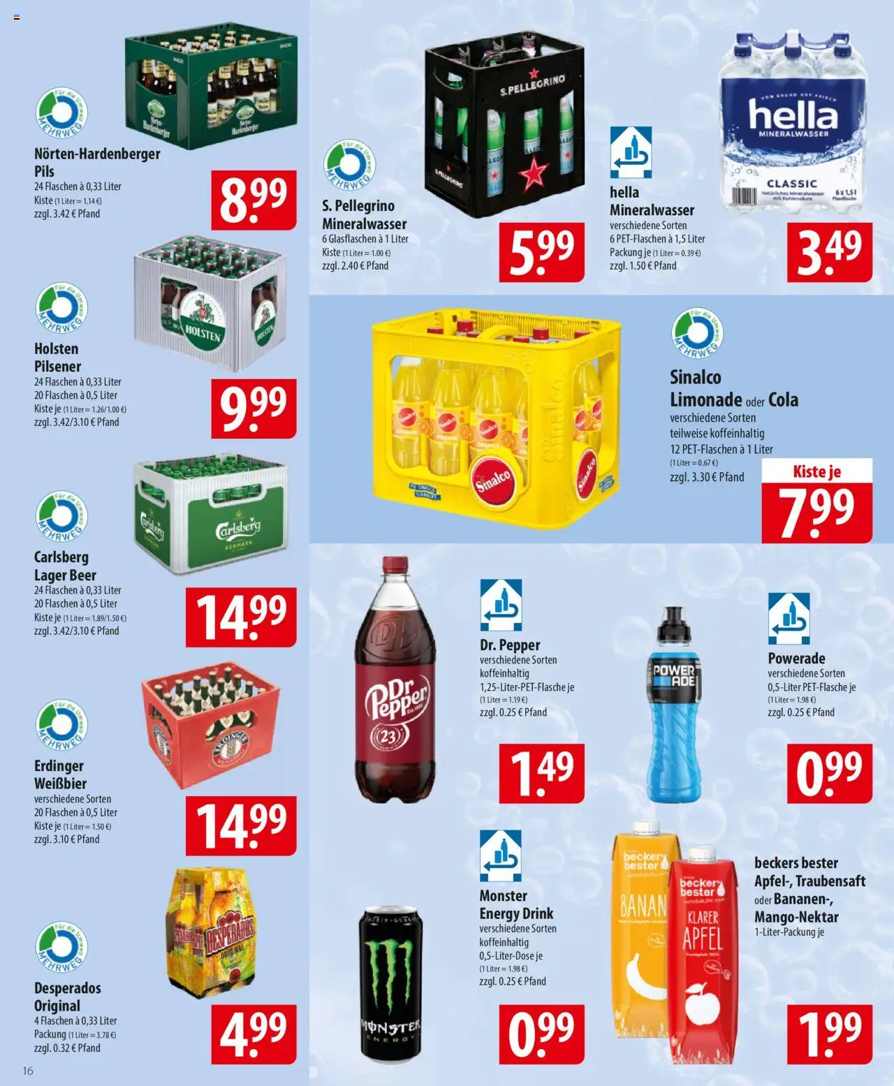 Famila Prospekt 	 - gültig ab dem 25.08.2025 | Seite: 16 | Produkte: Carlsberg, Pils, Holsten, Hella