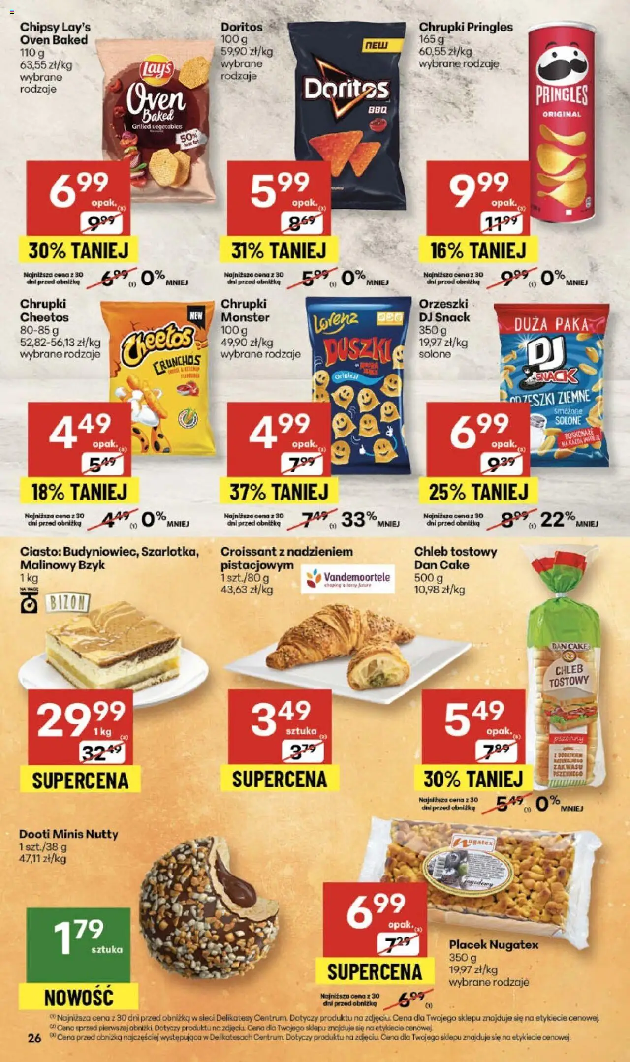 Delikatesy Centrum Gazetka od 23.10.2025 | Strona: 26 | Produkty: Chipsy, Chleb tostowy, Delikatesy, Doritos