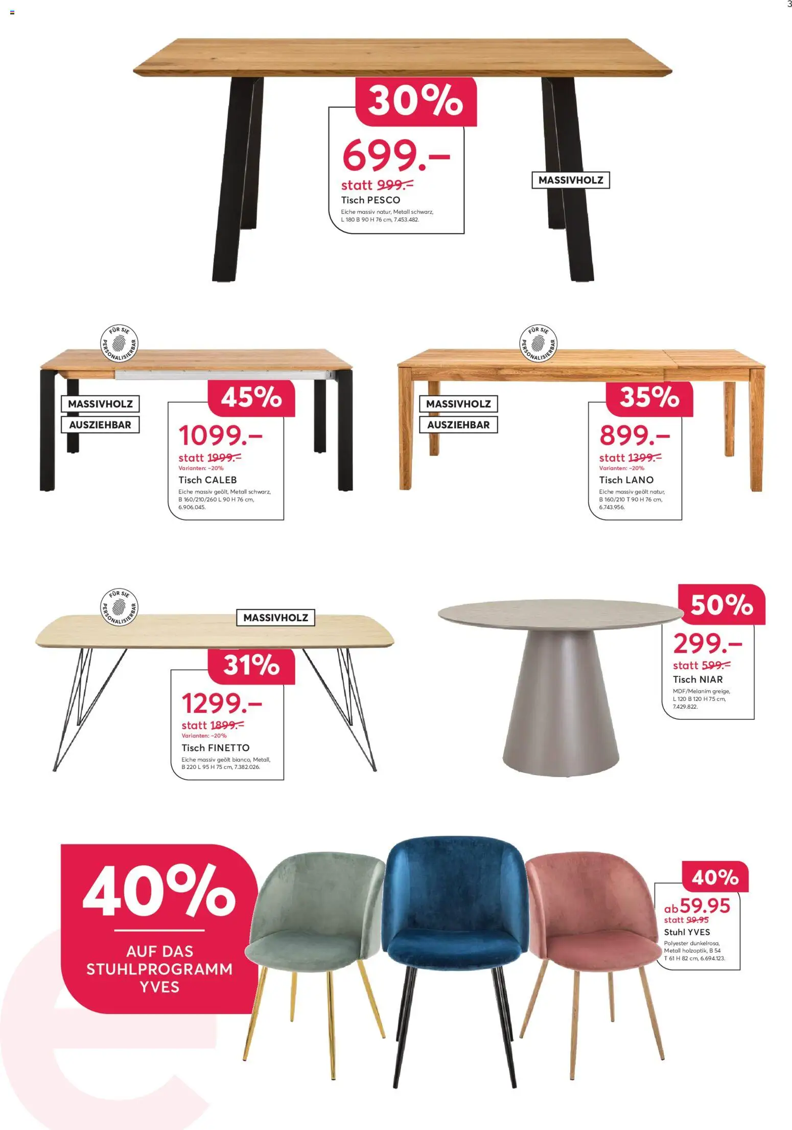 Livique Aktionen – gültig ab 02.12.2025 | Seite: 3 | Produkte: Tisch, Stuhl