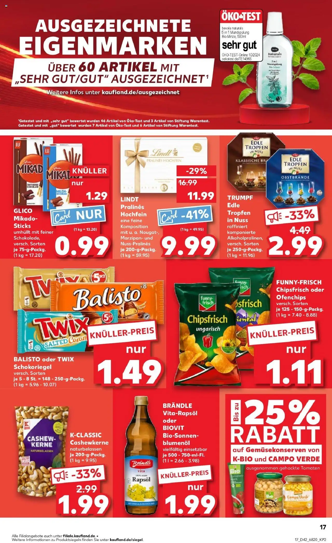 Kaufland prospekt Laupheim	 – gültig ab 19.10.2025 | Seite: 17 | Produkte: Tomaten, Fisch, Lindt, Chips
